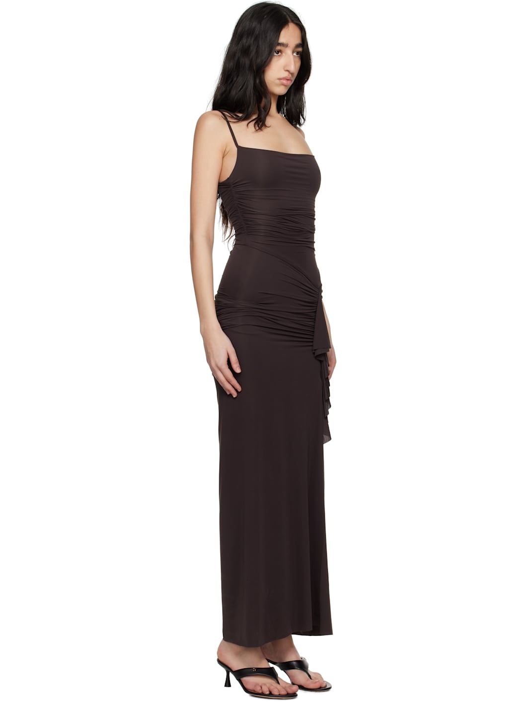 Brown Nara Ruffle Maxi Dress - 2