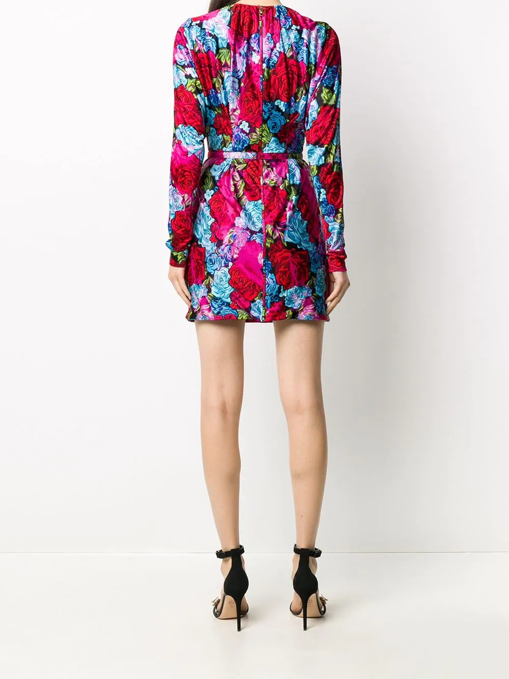 rose-print safety pin dress - 4