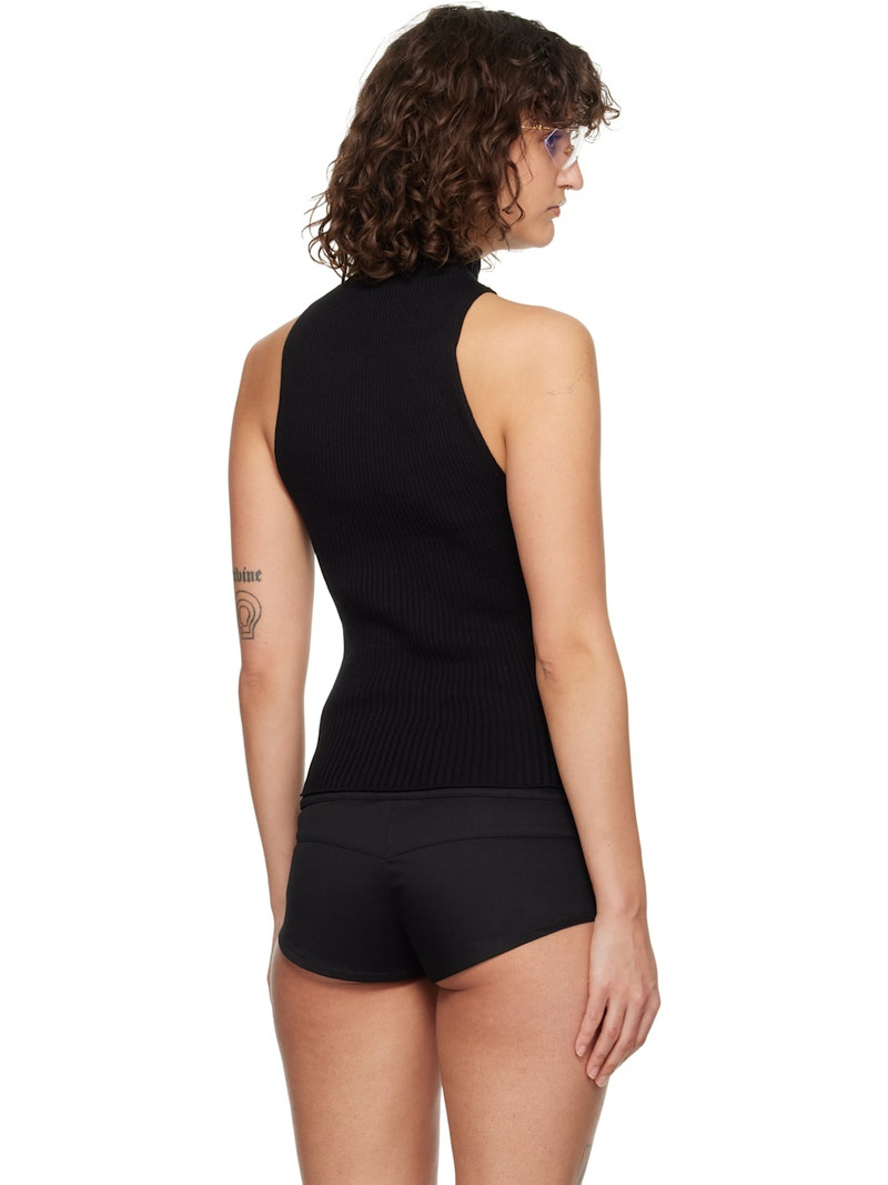 Black Mock Neck Rib Tank Top 3