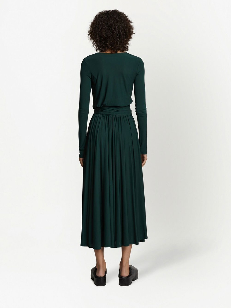 long-sleeved crepe wrap dress 4