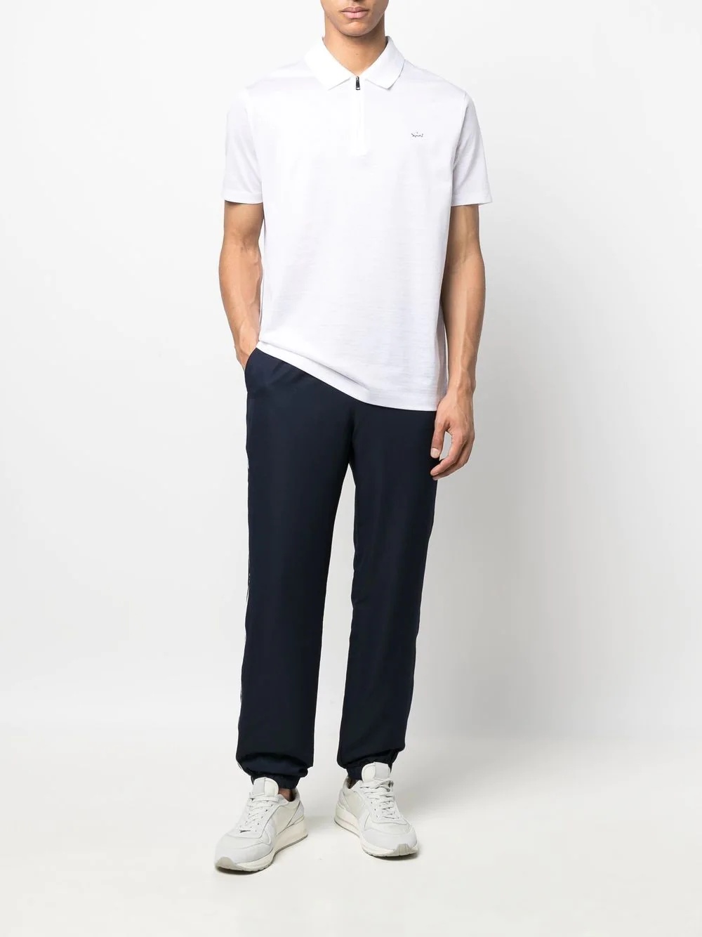 zip-fastening polo shirt - 2