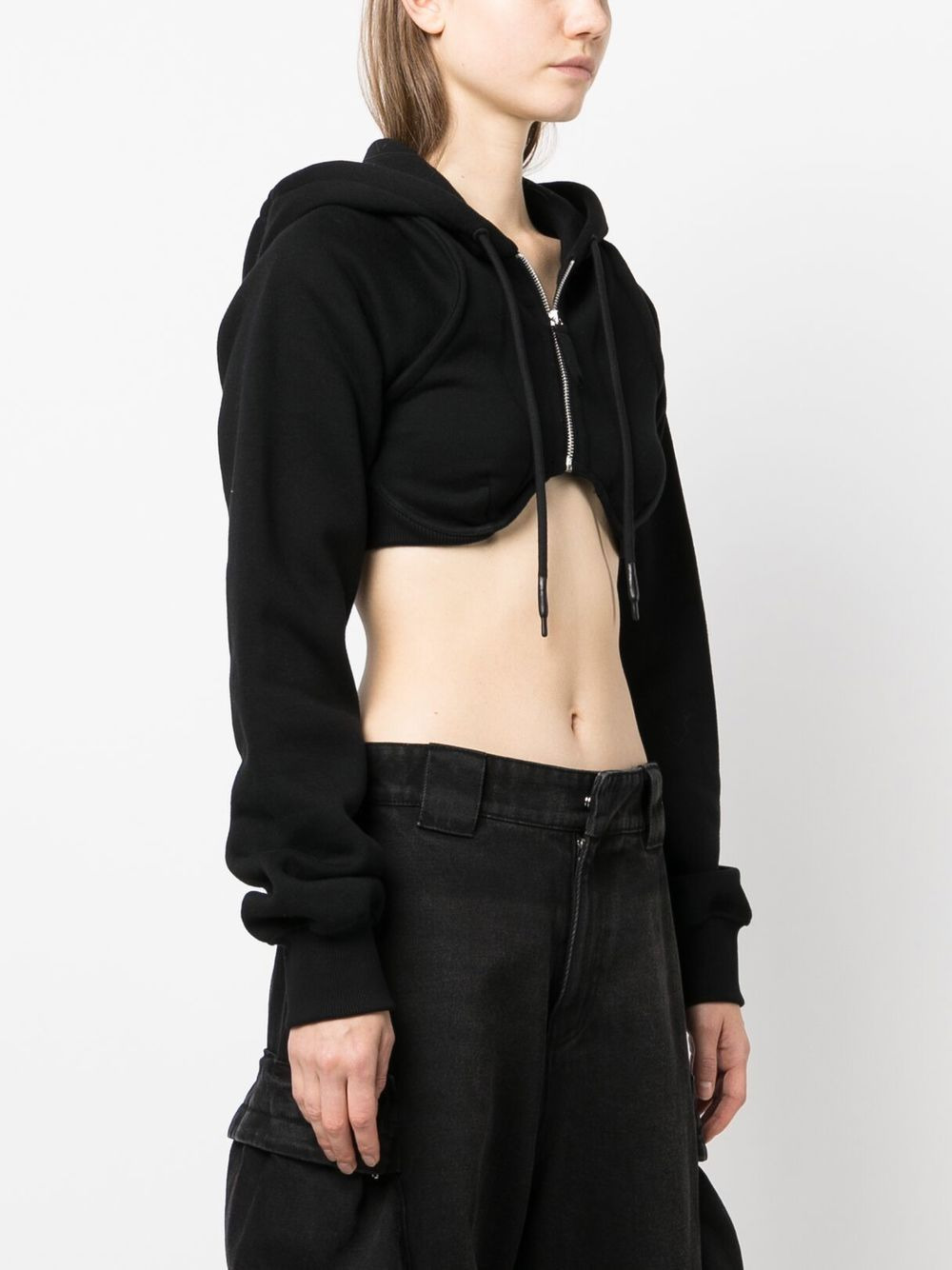 cropped zip-up hoodie - 3