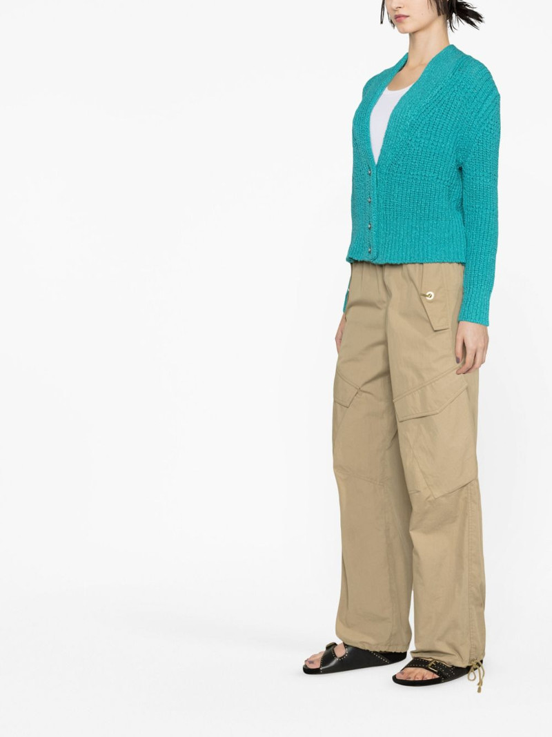V-neck cropped cotton cardigan 3