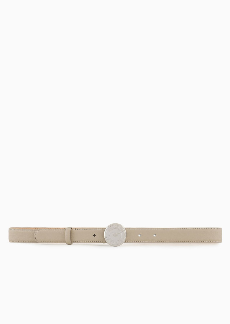 ASV full-grain regenerated leather belt with medallion buckle 3