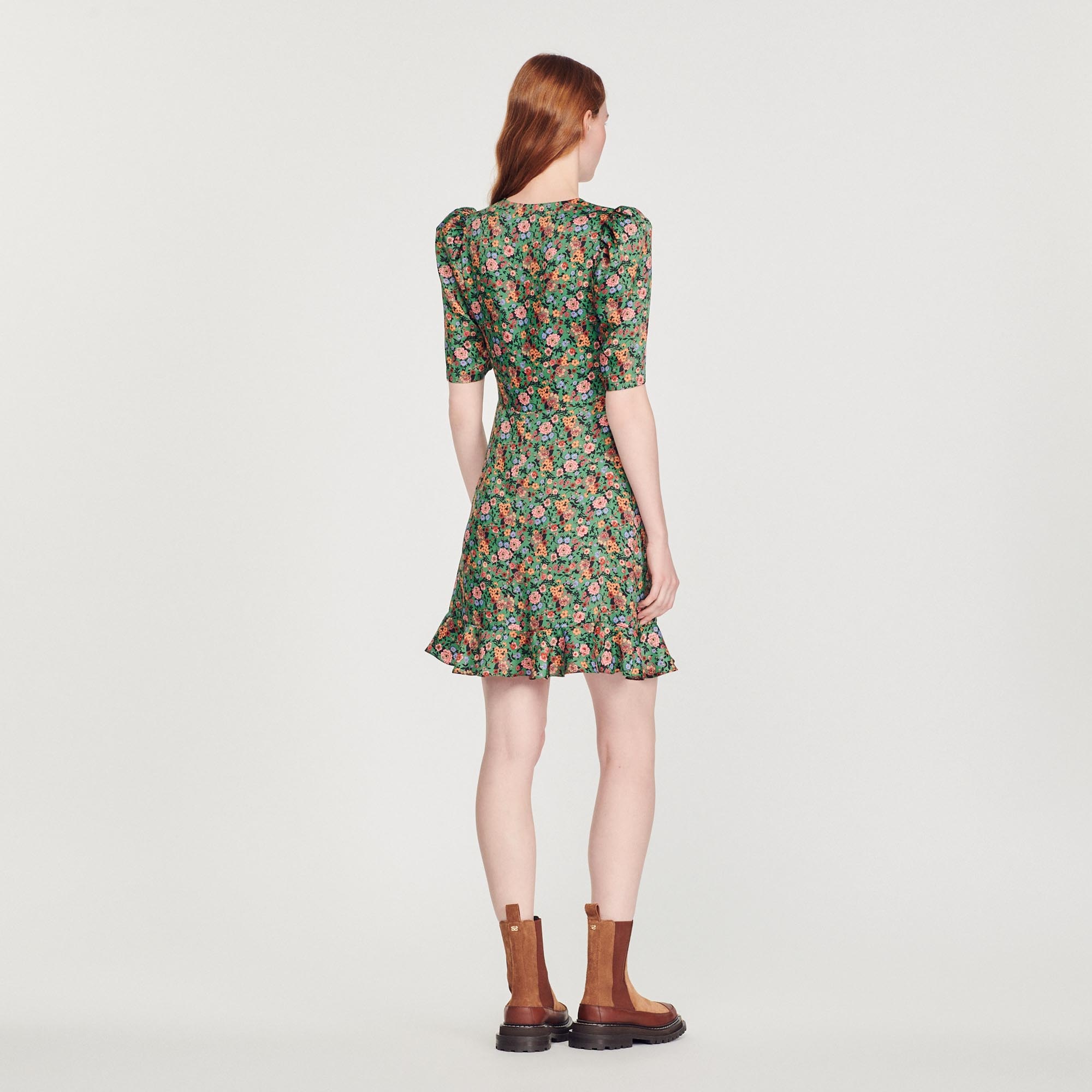 Short dress with Autumn Flowers print - 6