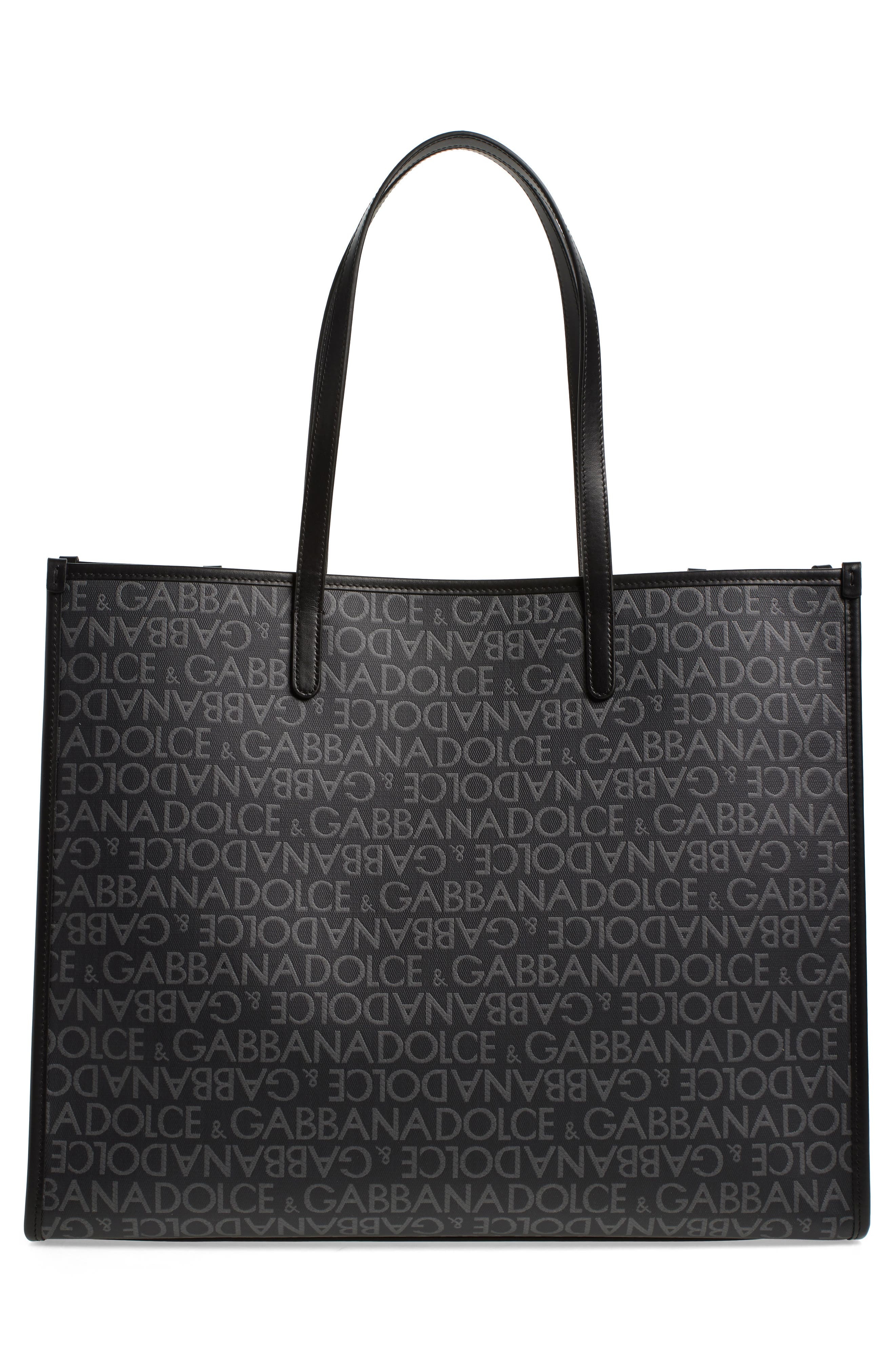 Dolce&Gabbana Logo Jacquard Tote in 8B969 Nero/Grigio at Nordstrom - 3