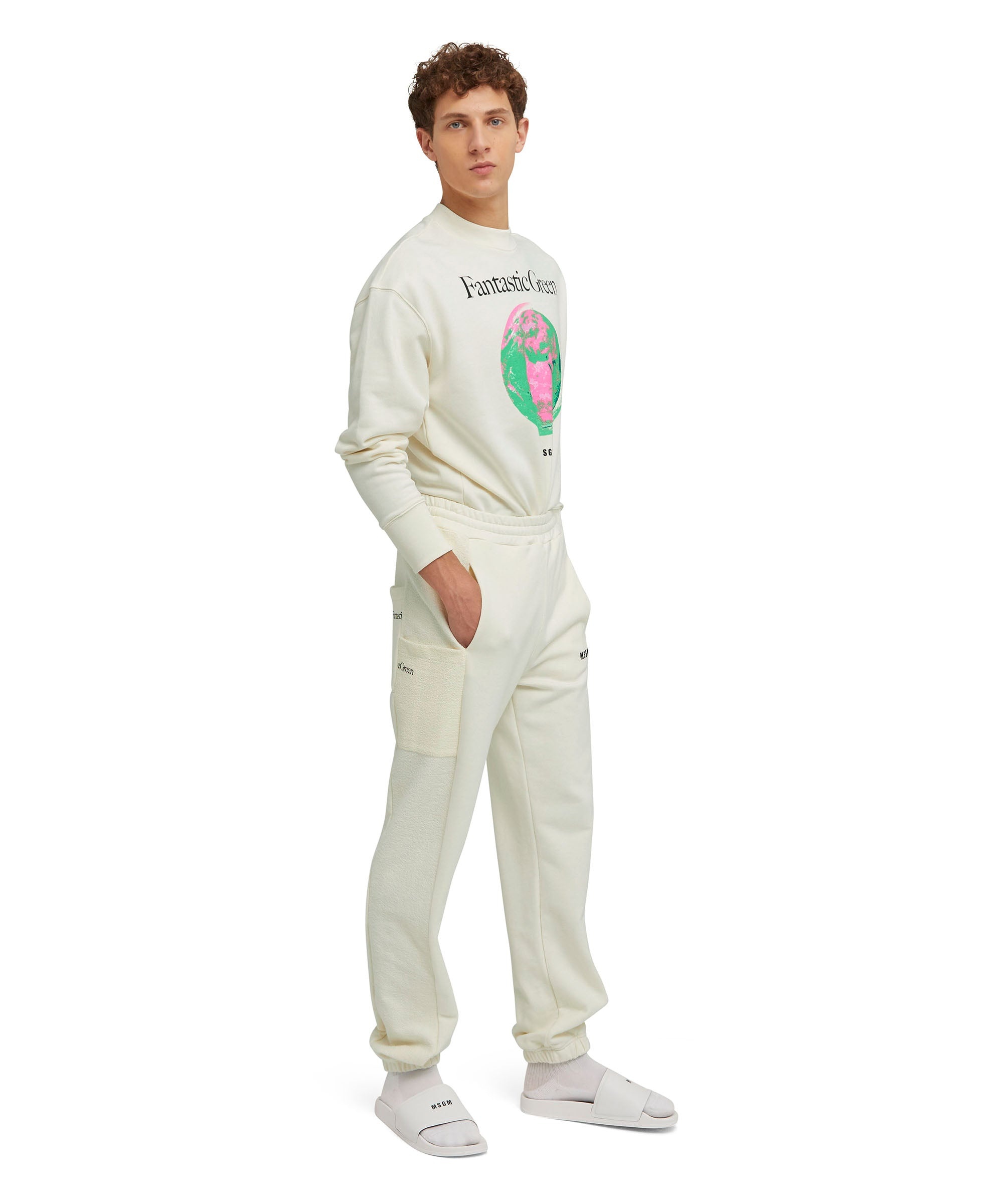 Organic cotton crewneck sweatshirt from the MSGM Fantastic Green Capsule - 4