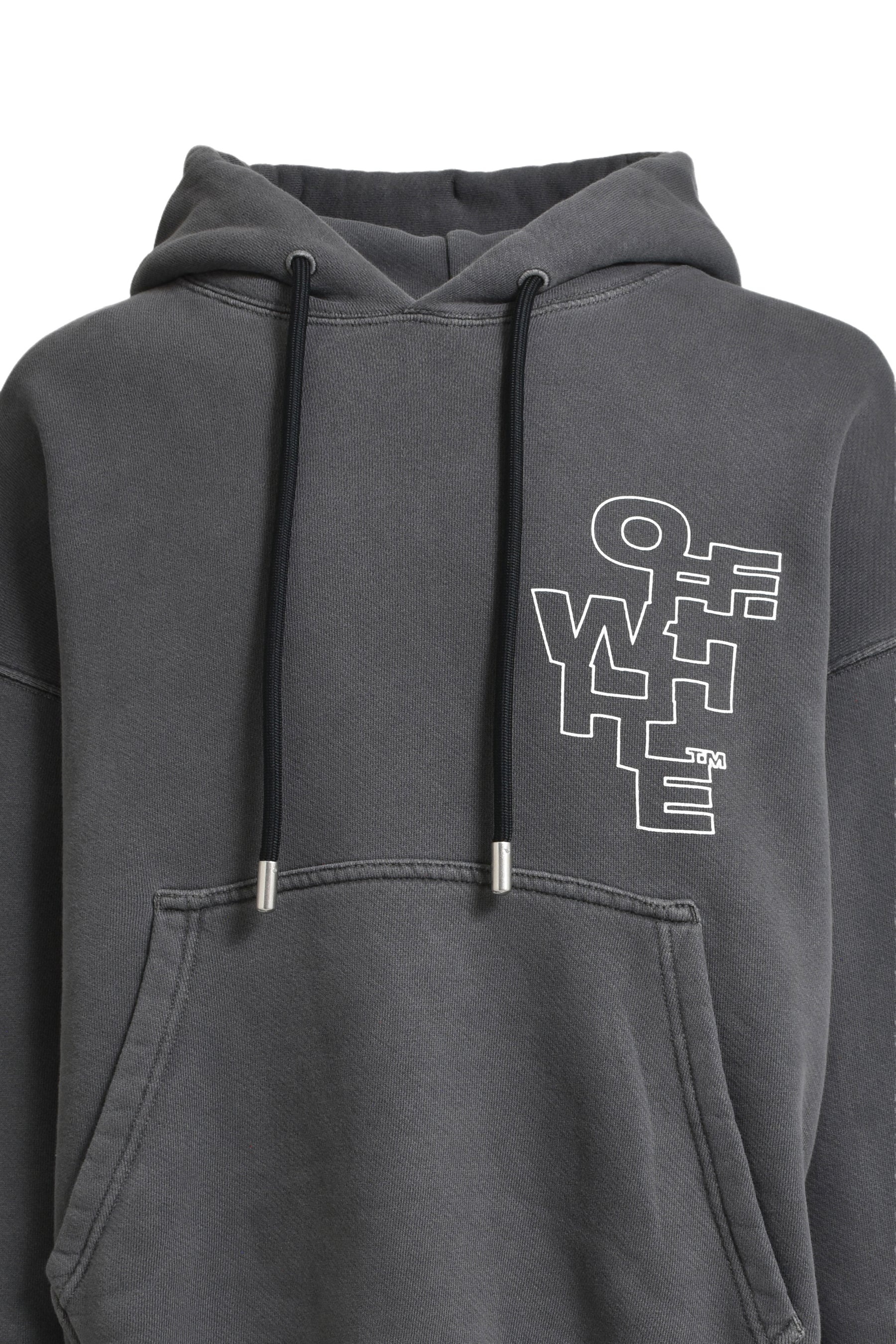 OUTLINE ARROW SKATE HOODIE / BLK WHT - 4