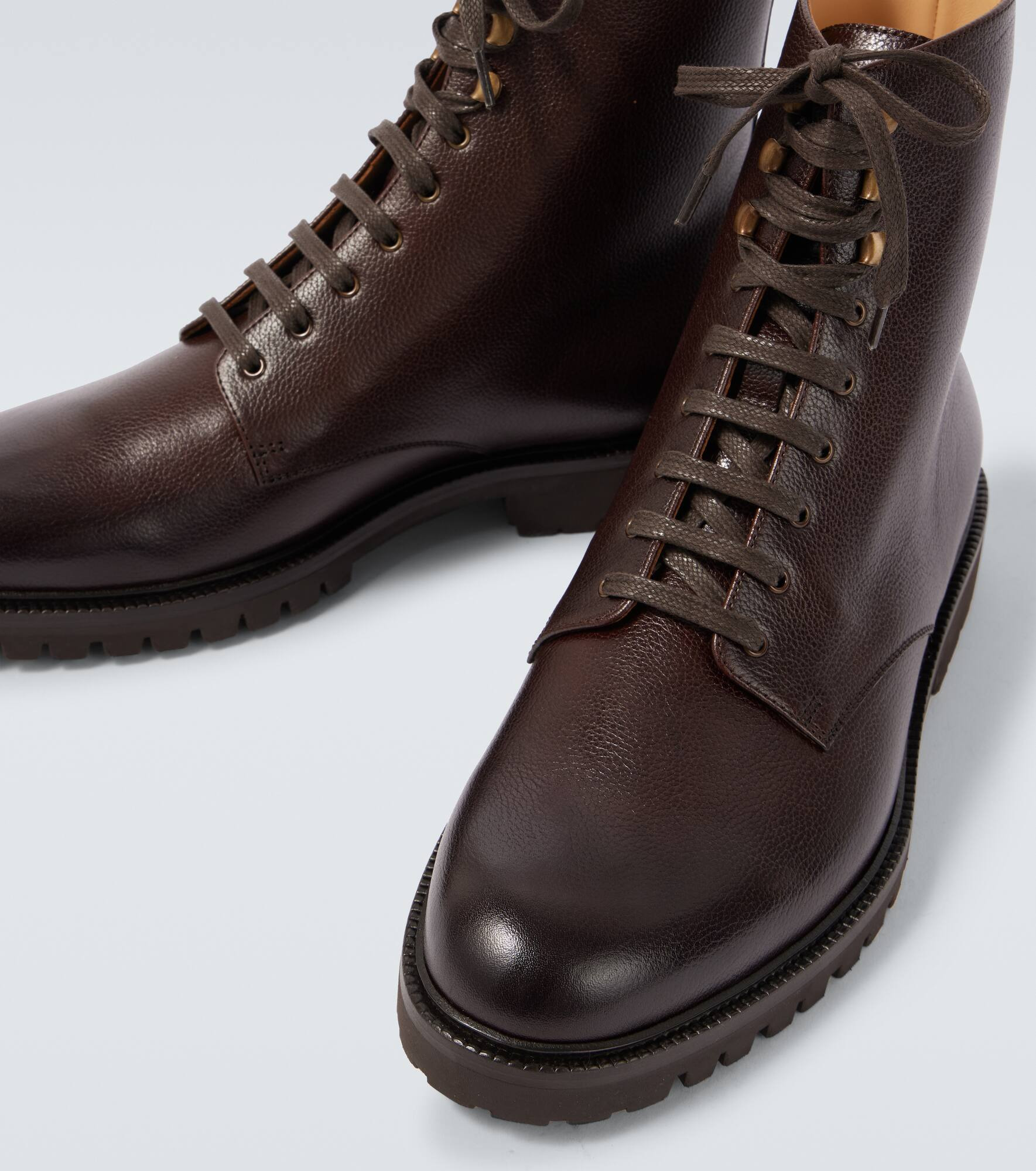 Leather lace-up boots - 3