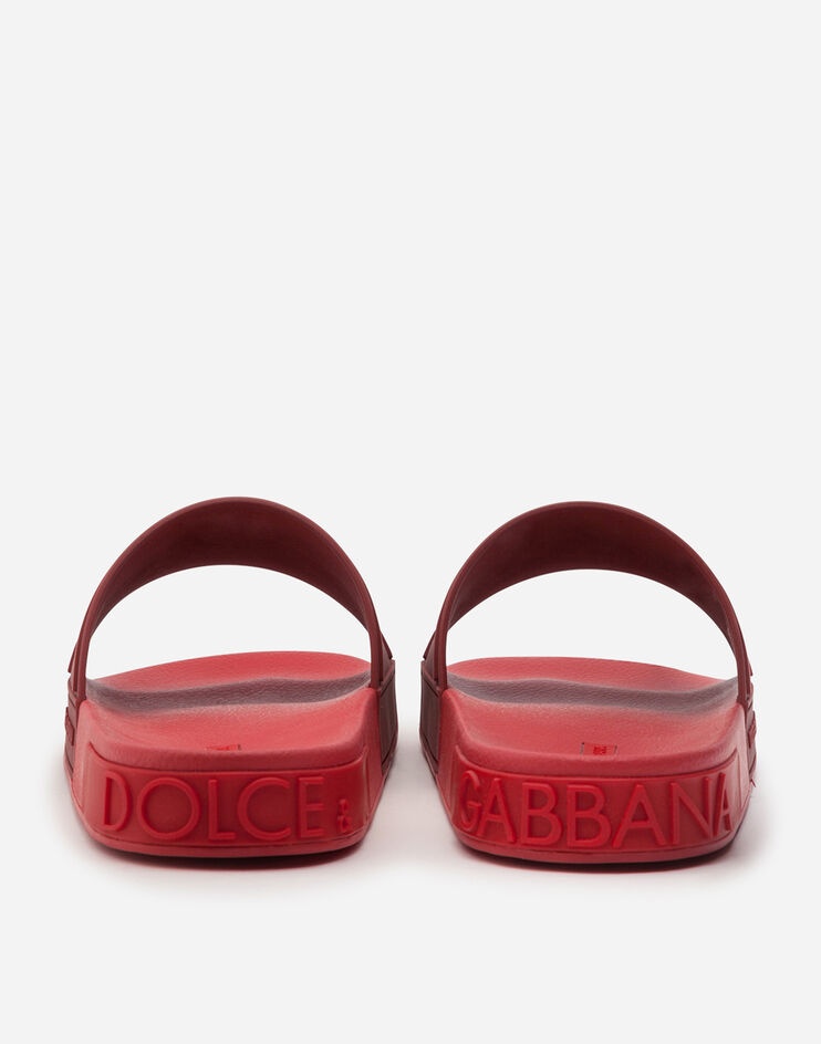 Rubber beachwear sliders with D&G logo - 3