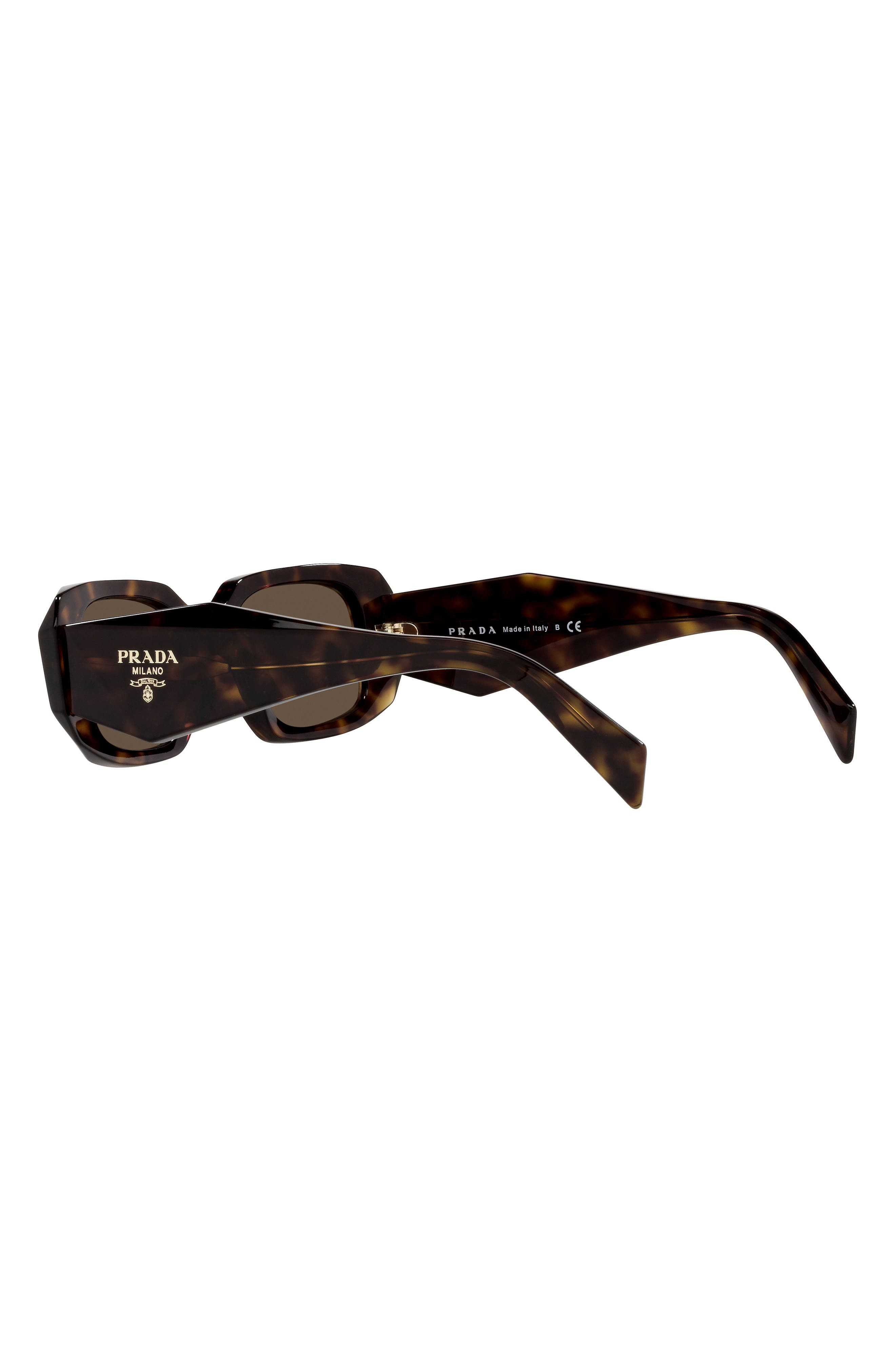 Prada Runway 49mm Rectangular Sunglasses in Tortoise/Brown at Nordstrom - 5
