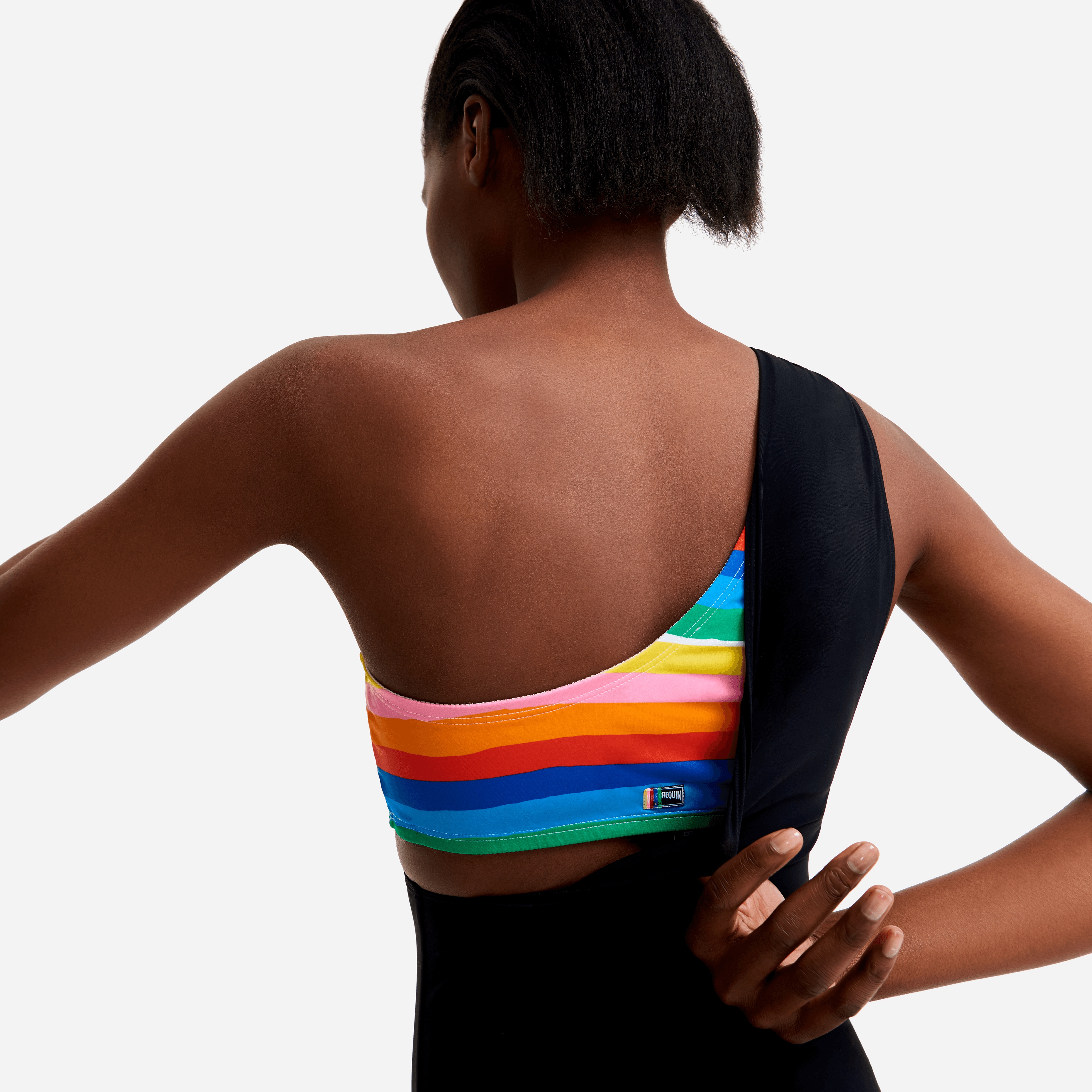 Women asymmetrical one piece swimsuit Rainbow bandeau - Vilebrequin x JCC+ - Limited Edition - 5