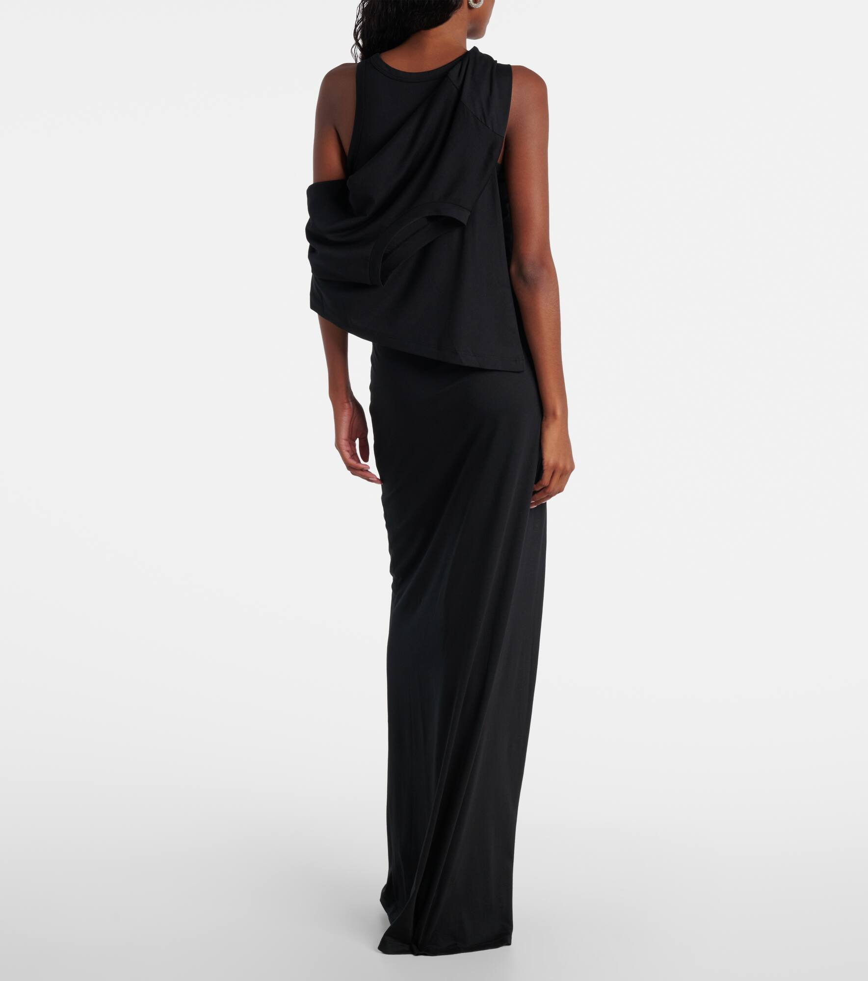 Layered cotton-blend jersey maxi dress - 3