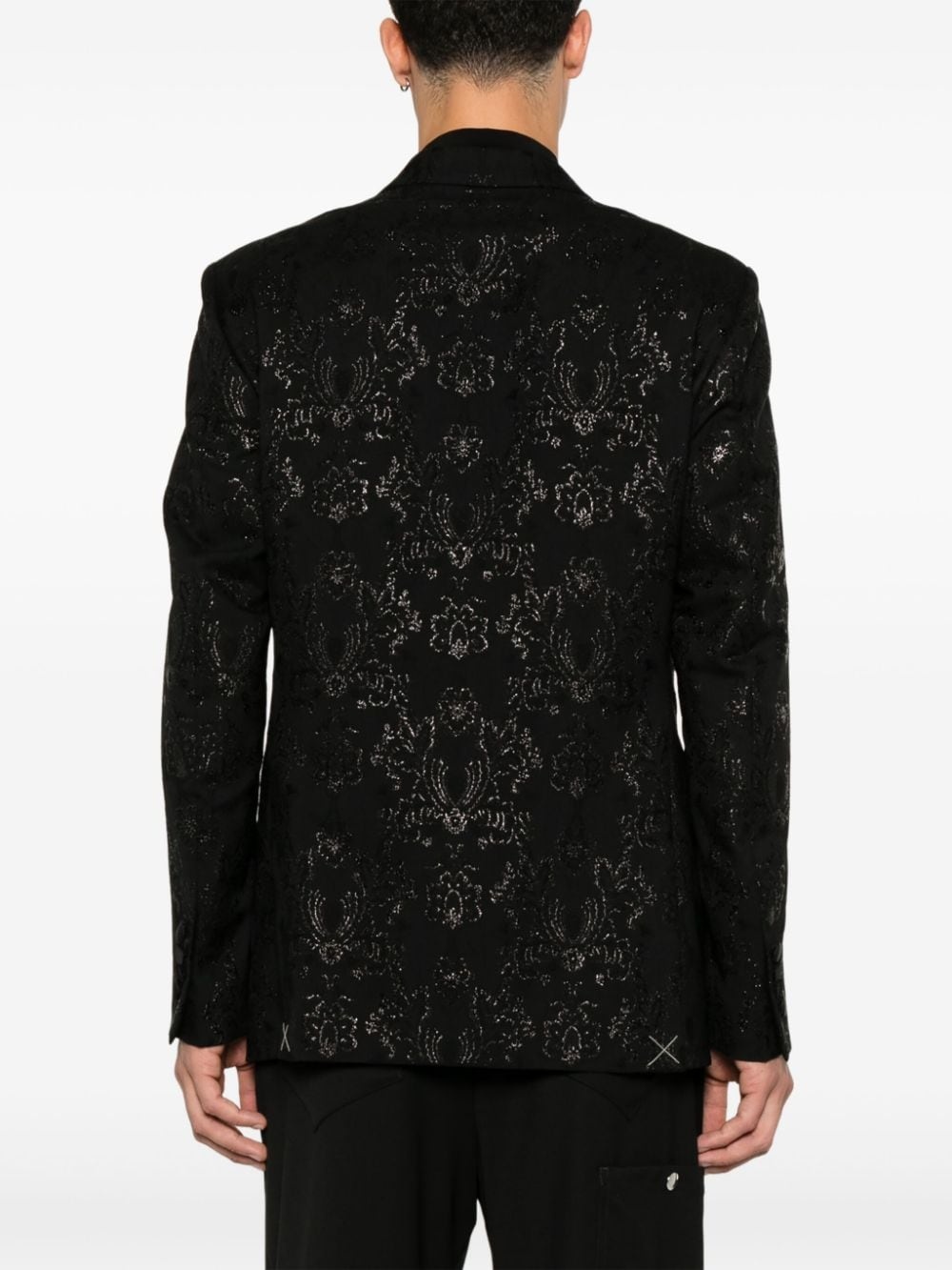 patterned-jacquard blazer - 4