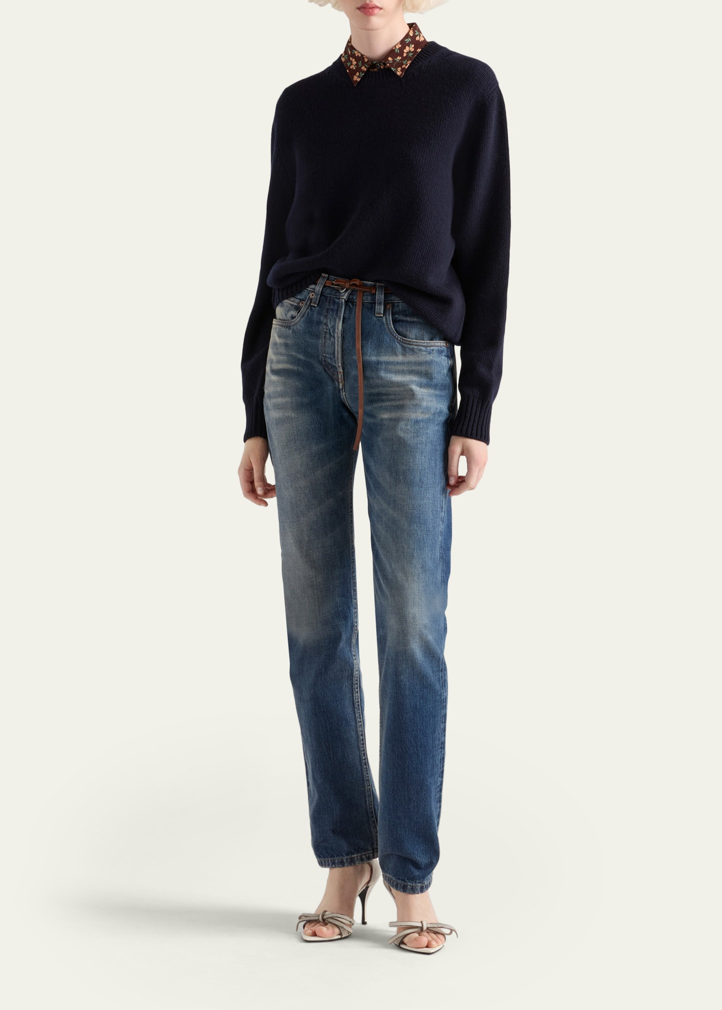 Cashmere Wool Crew-Neck Sweater - 2