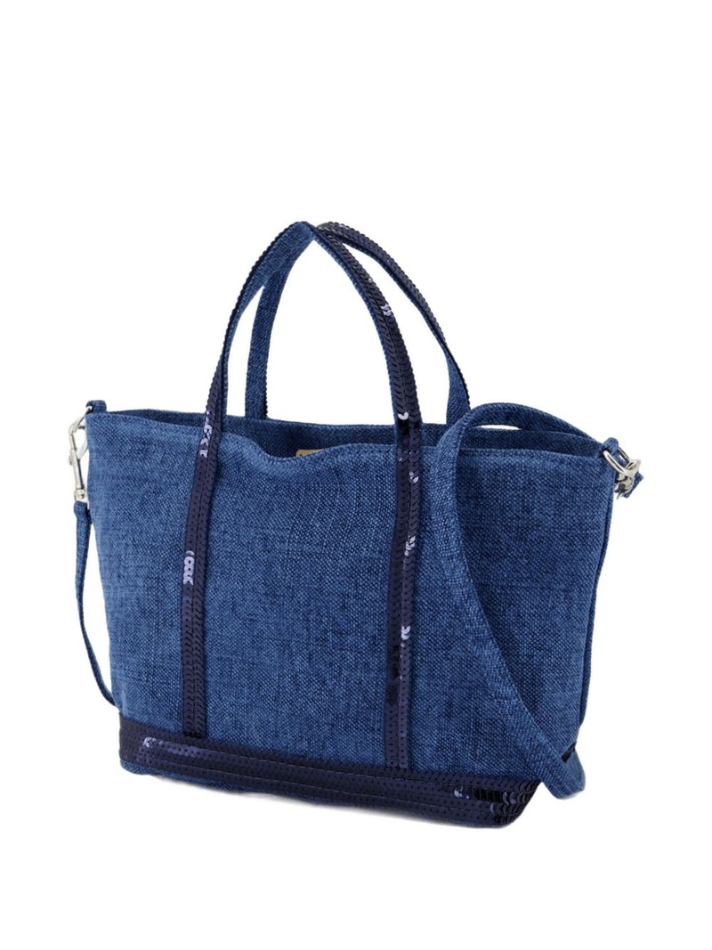 Cabas sequin-embellished linen tote bag 3