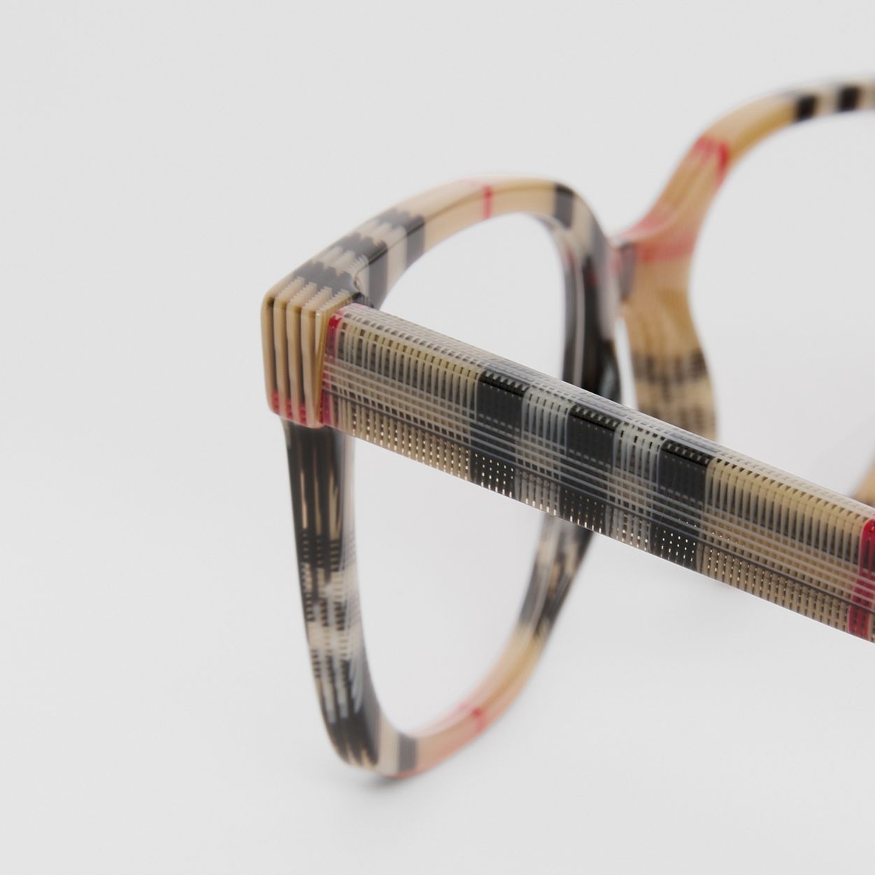 Vintage Check Bio-acetate Square Optical Frames - 2