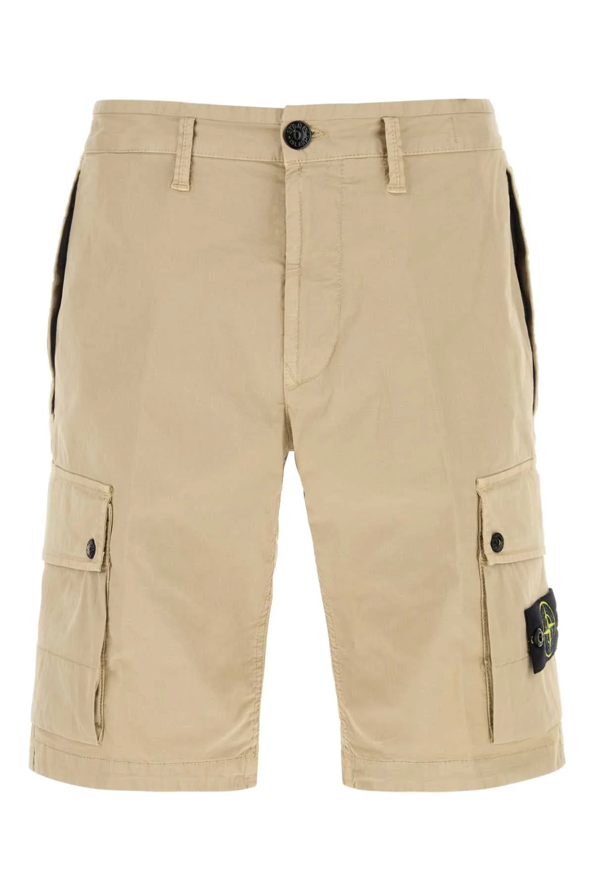 Stone Island Men Sand Stretch Cotton Bermuda Shorts - 1
