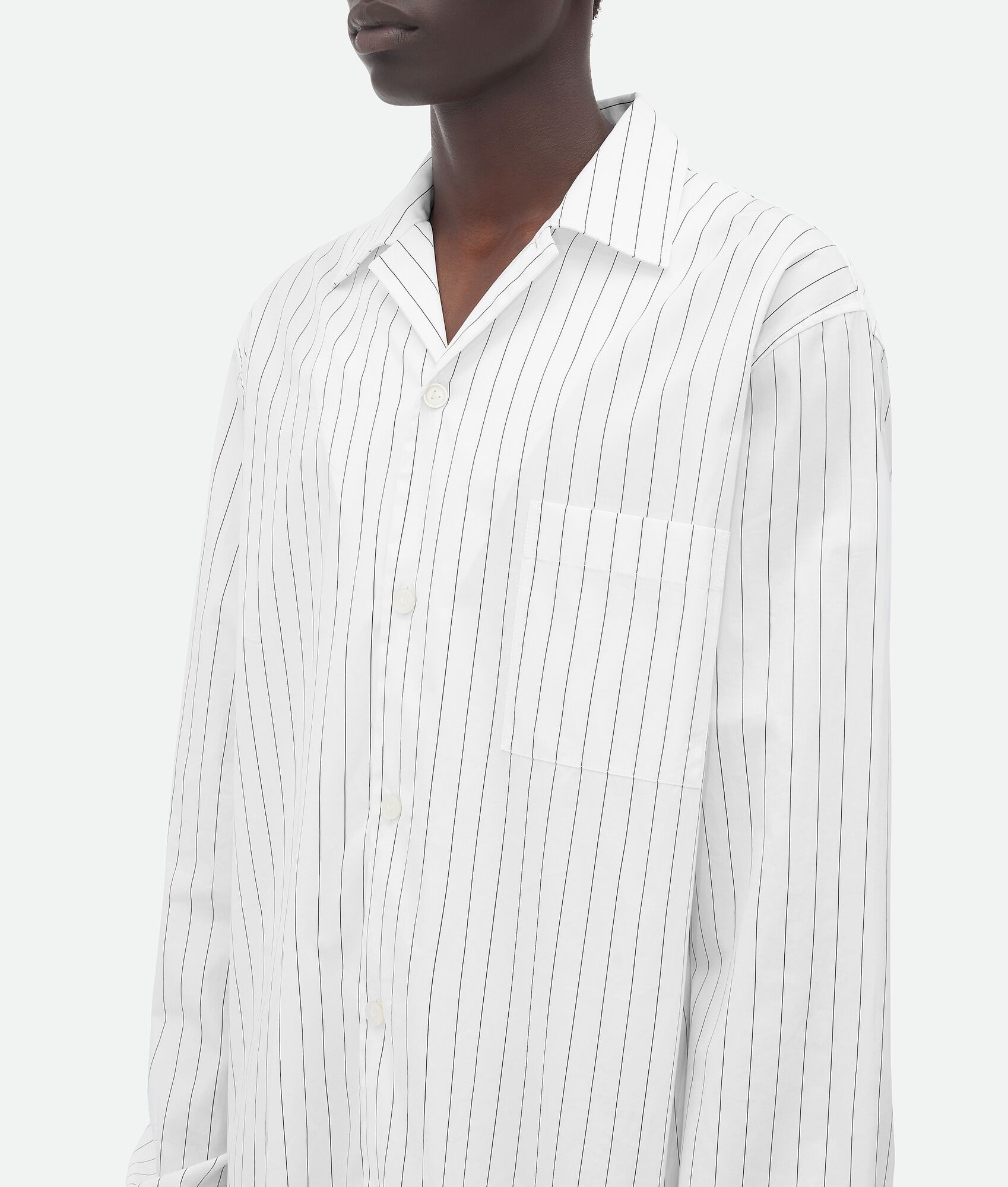 Pinstripe Poplin Long Shirt - 4