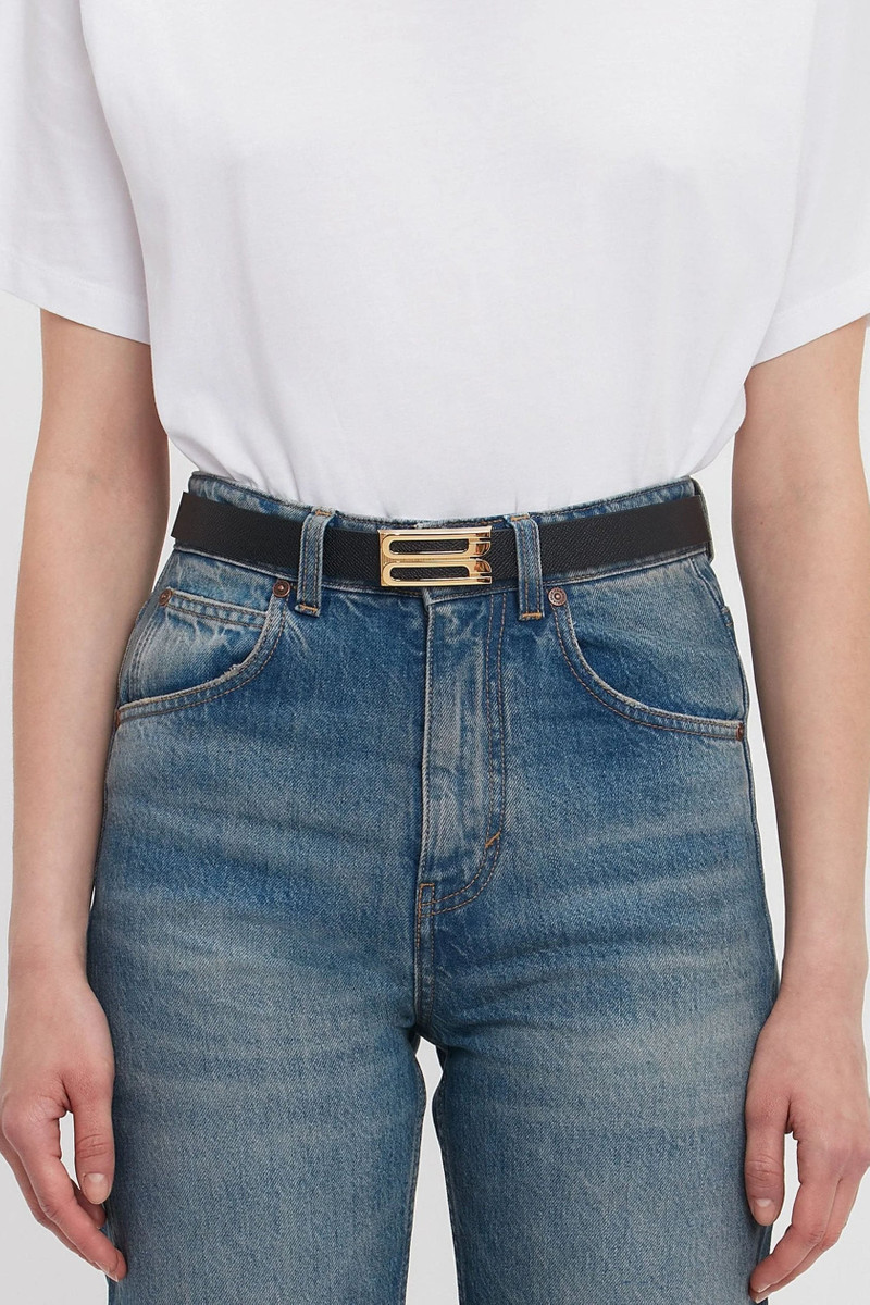 Victoria Beckham Dorian Belt In Black Grained Leather outlook