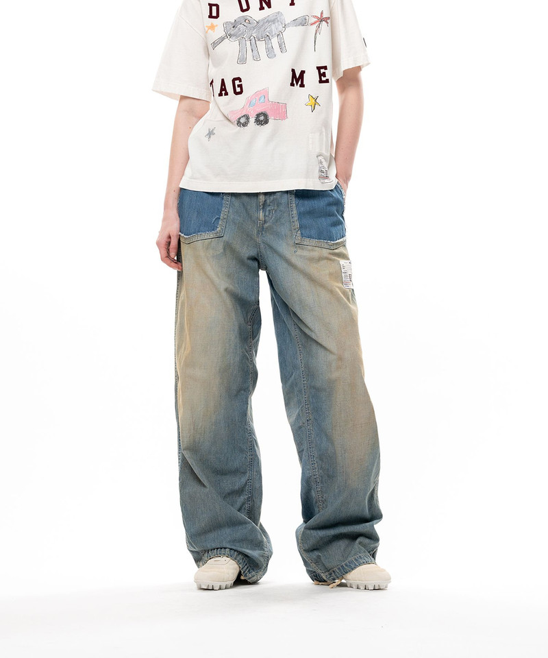 Cut-Out Pocket Denim Pants 8
