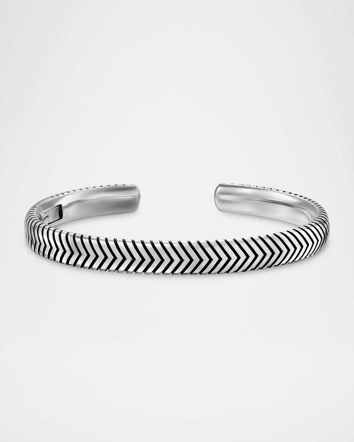 Men's Chevron Cuff Bracelet in Silver, 8mm - 6