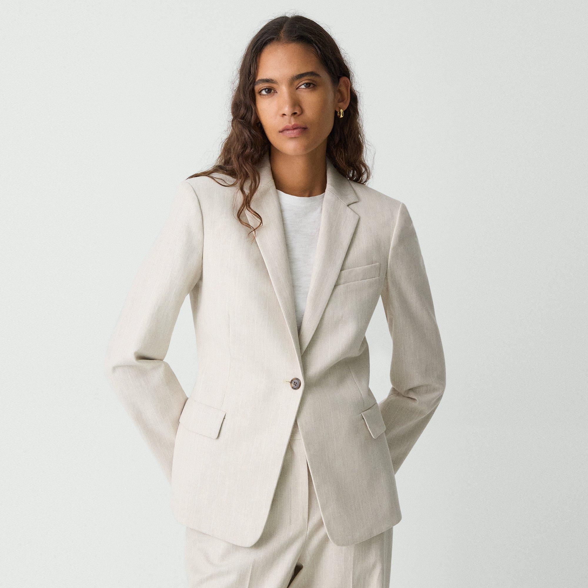 Slim Blazer in Striped Canvas - 2