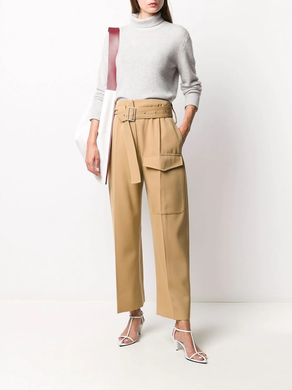 high-waist belted trousers - 2