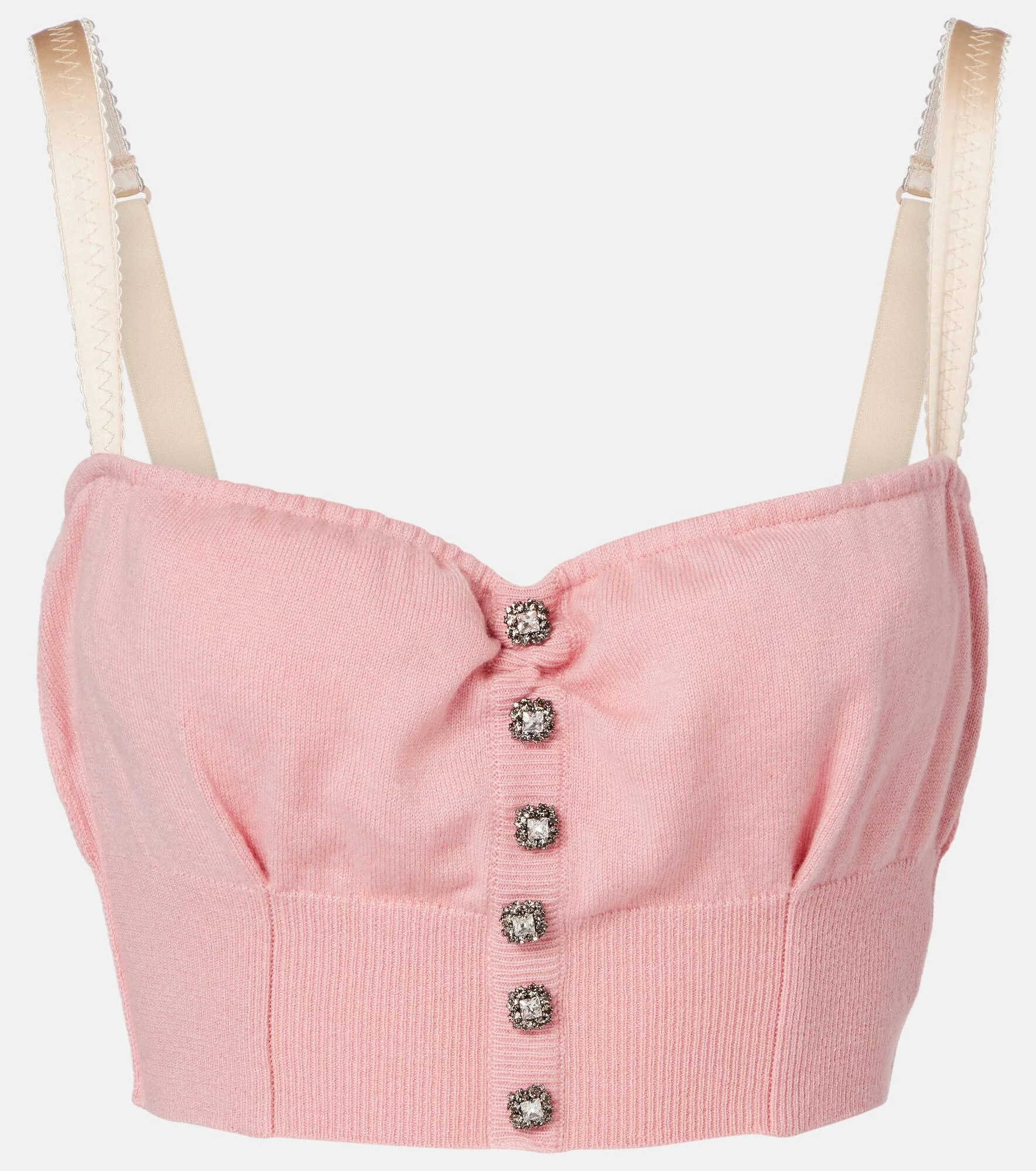 Embellished cropped silk-blend vest - 1