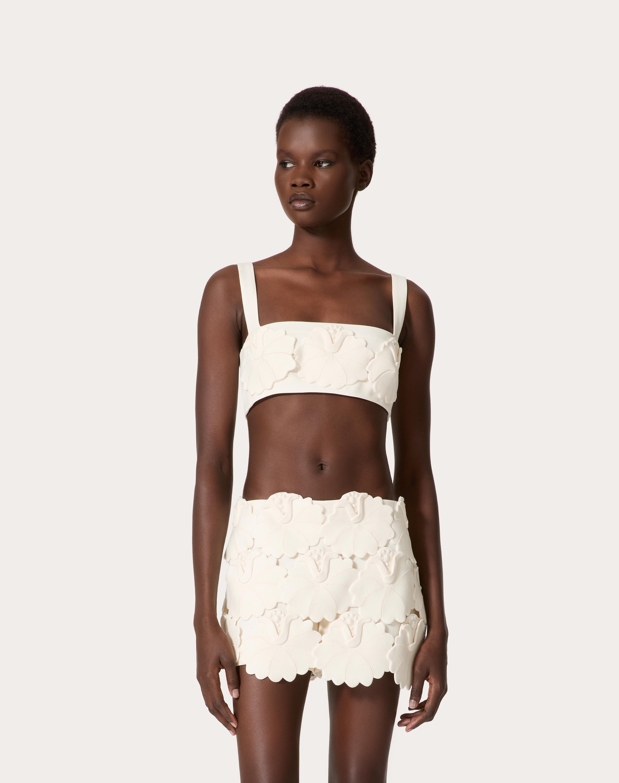 EMBROIDERED CREPE COUTURE BRALETTE - 3