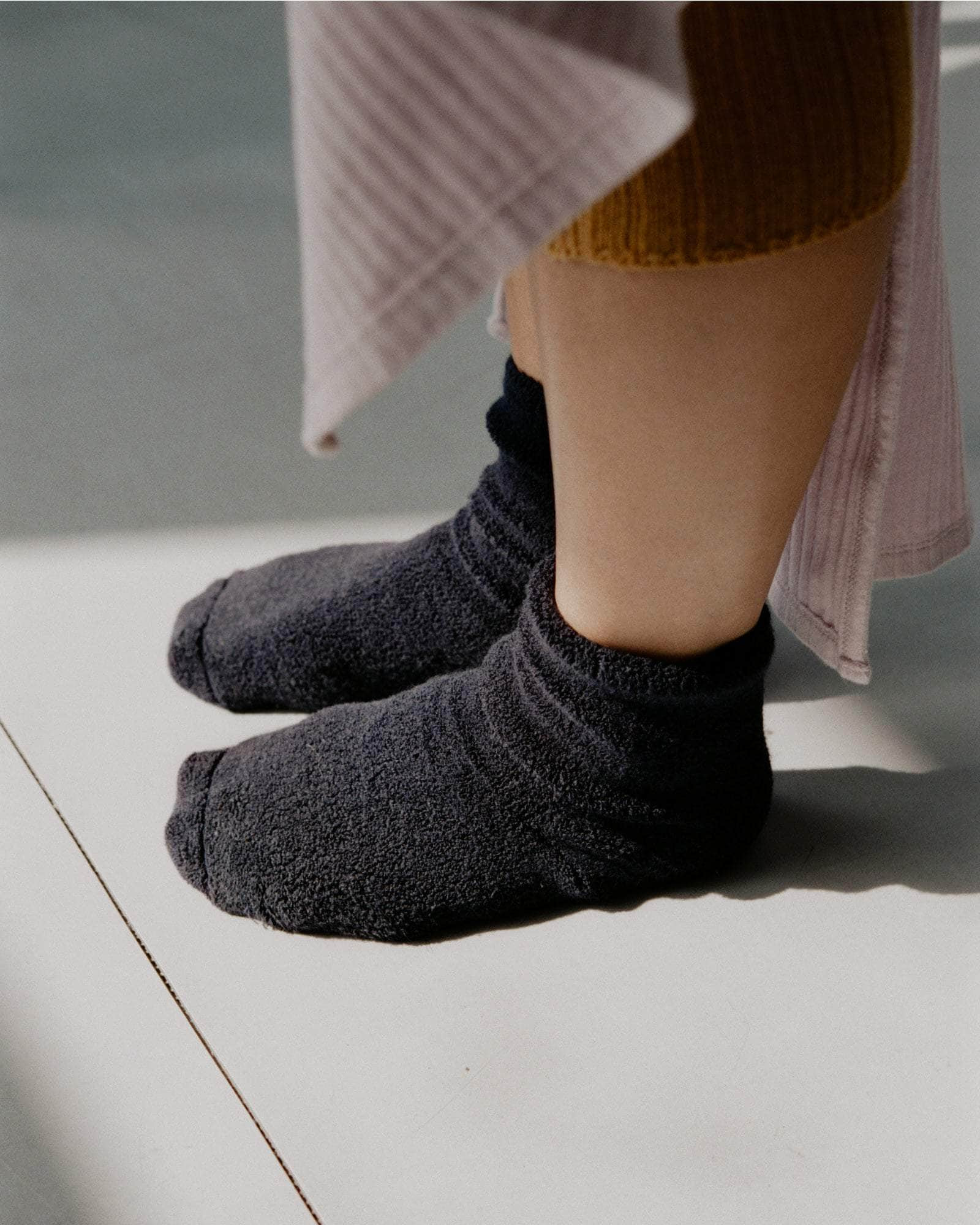 Buckle Overankle Socks - Textured Organic Cotton - 3