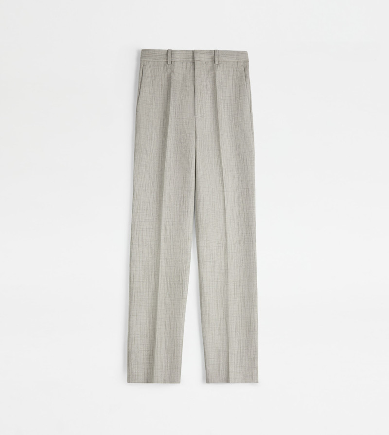 PANTS IN SILK BLEND - GREY 1