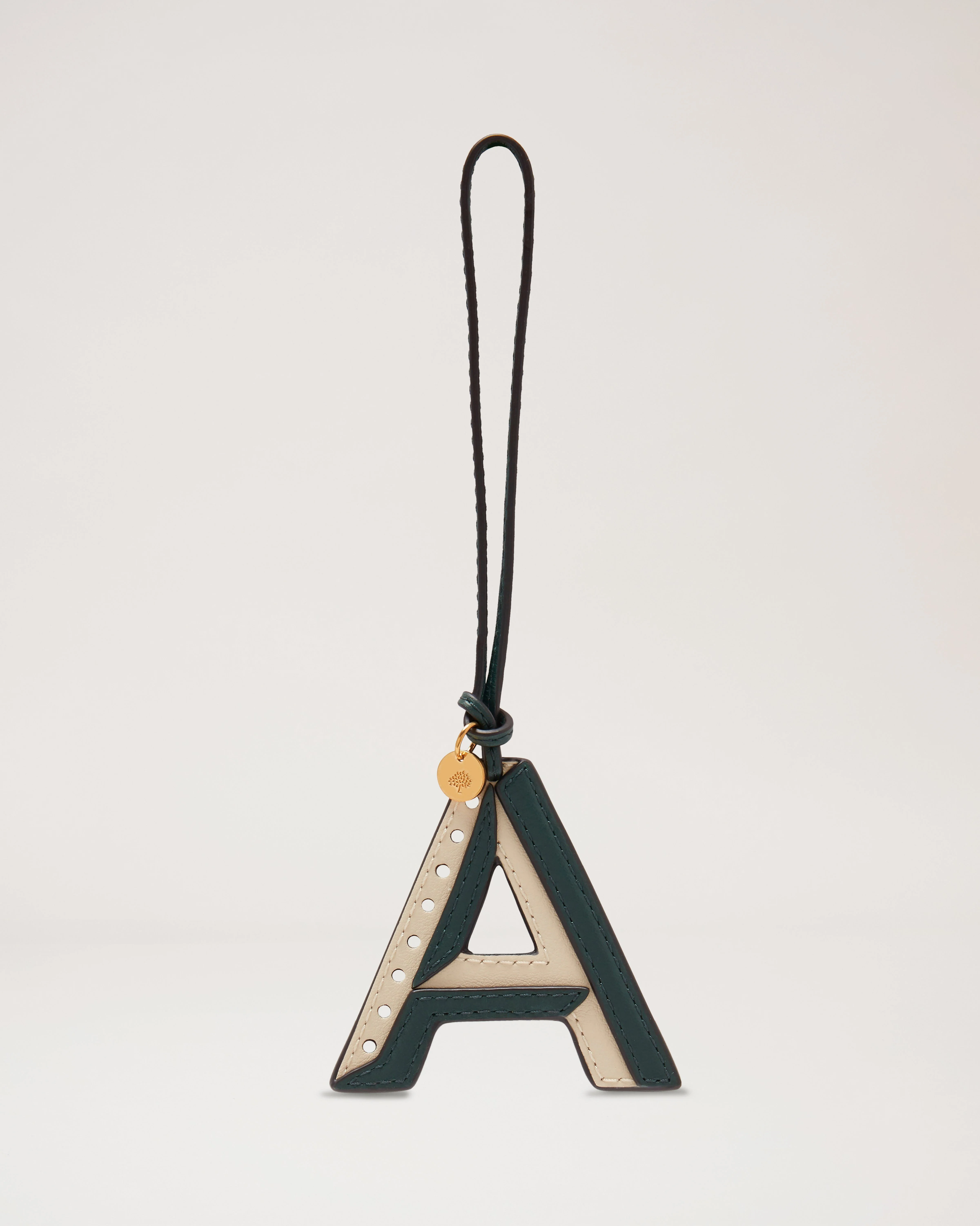 Bi-Colour Leather Keyring- A
Mulberry Green & Chalk Silky Calf - 1