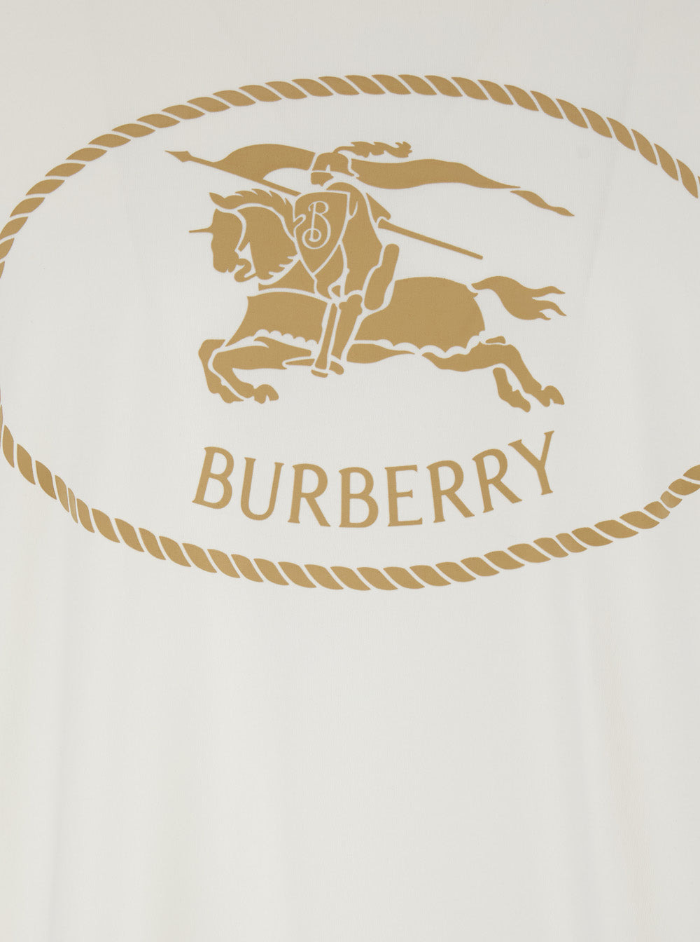 Burberry Men Beige Crewneck T-Shirt With Maxi Logo On The Front In Cotton Man - 3