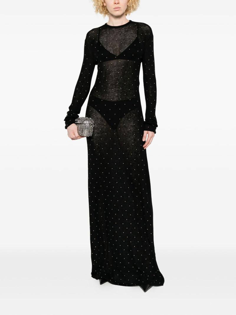 rabanne studded long-sleeve maxi dress outlook
