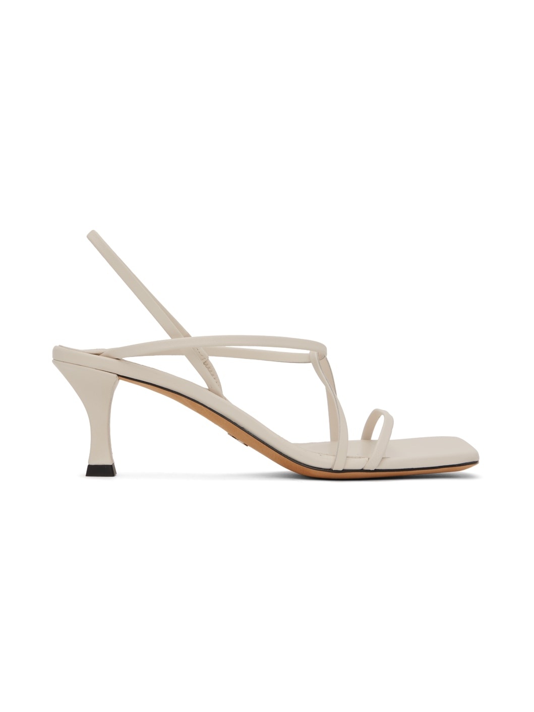 White Square Strappy Heeled Sandals - 1