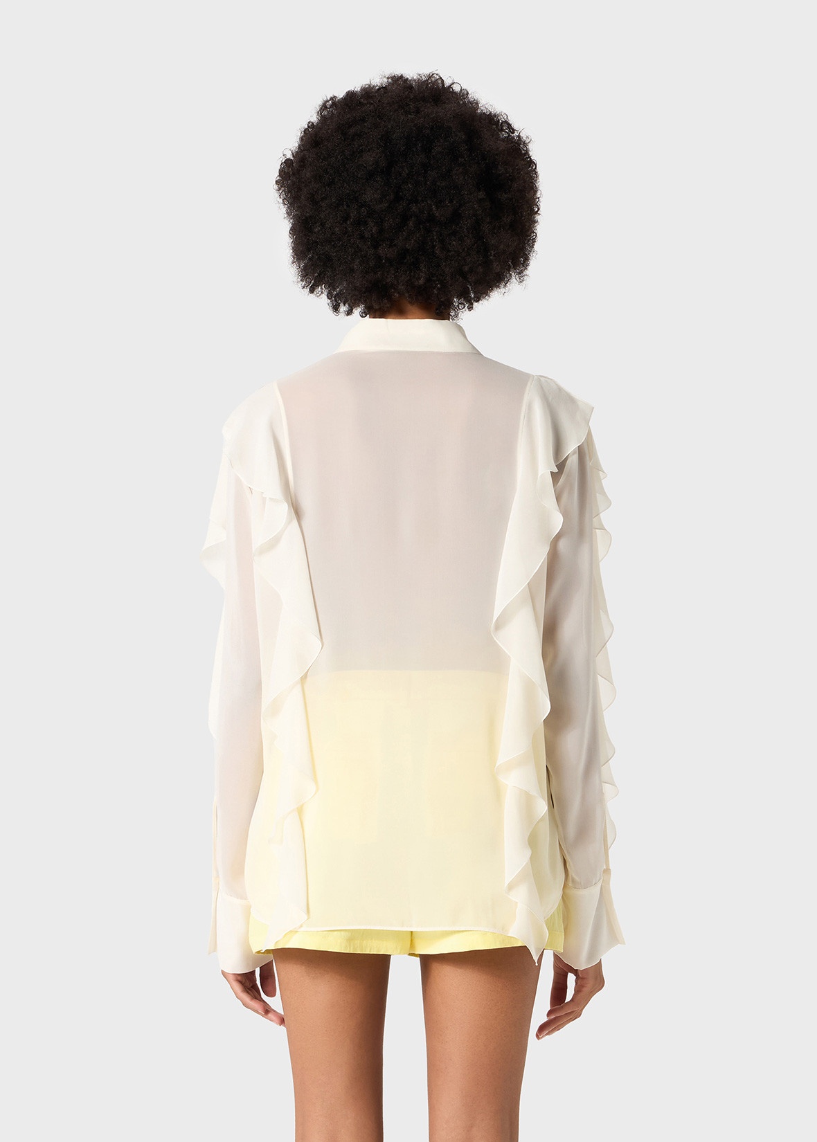 SILK SHIRT WITH RUFFLES - 4