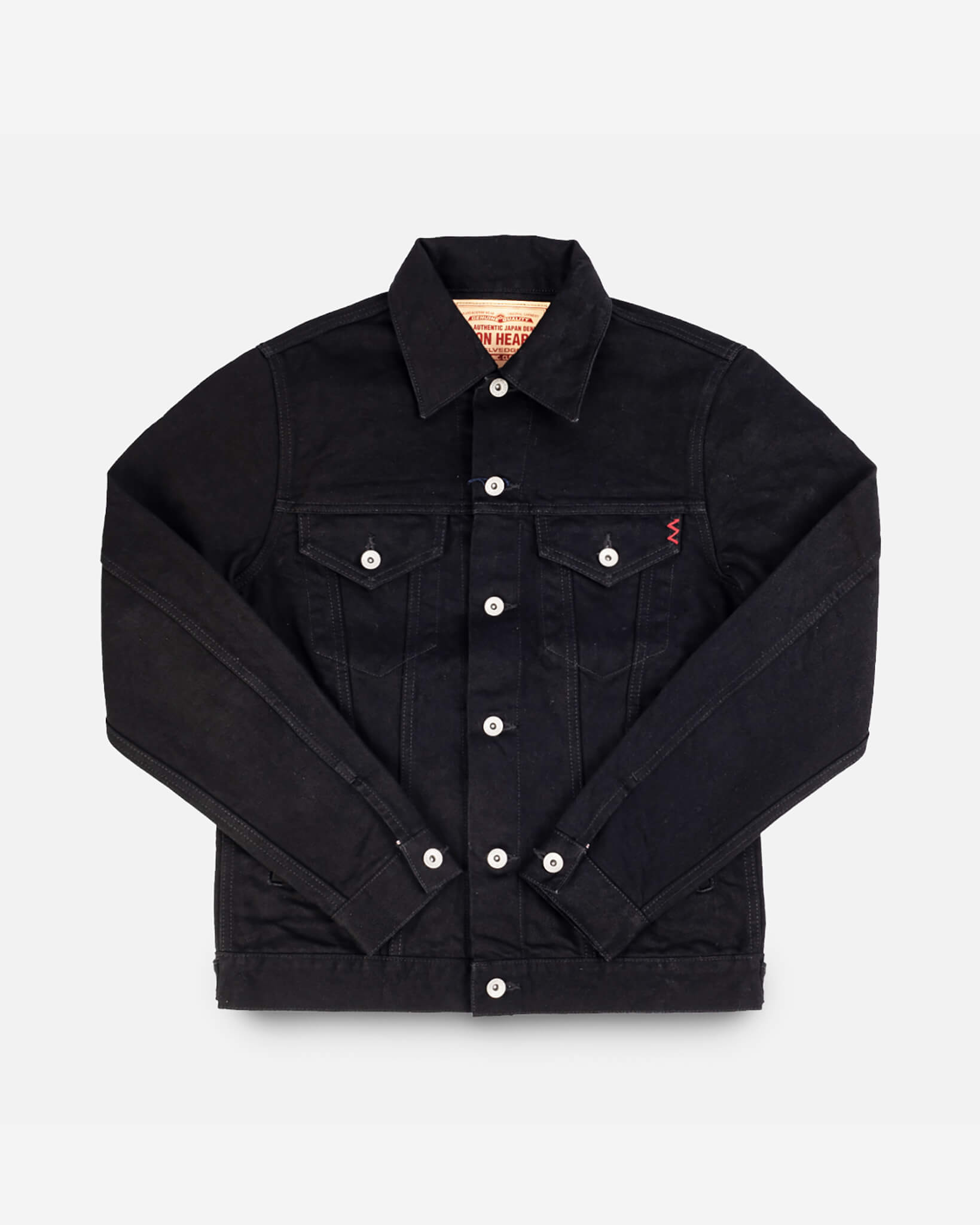 IHJ-86-BLK 14oz Selvedge Denim Modified Type III Jacket -  Black/Black - 1