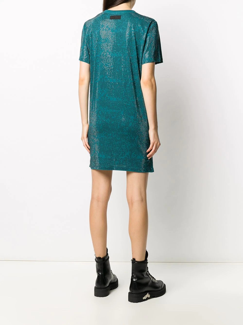 crystal-embellished T-shirt dress - 4