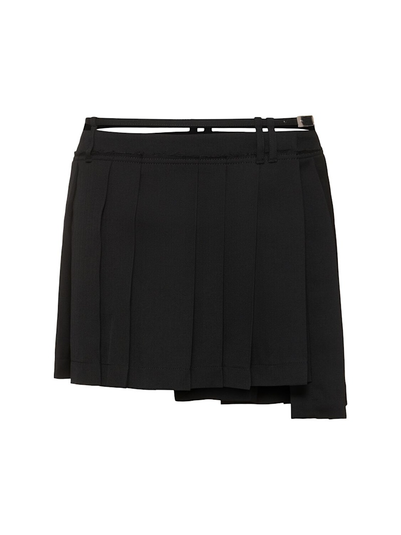 Ipleat wool blend suiting mini skirt - 1