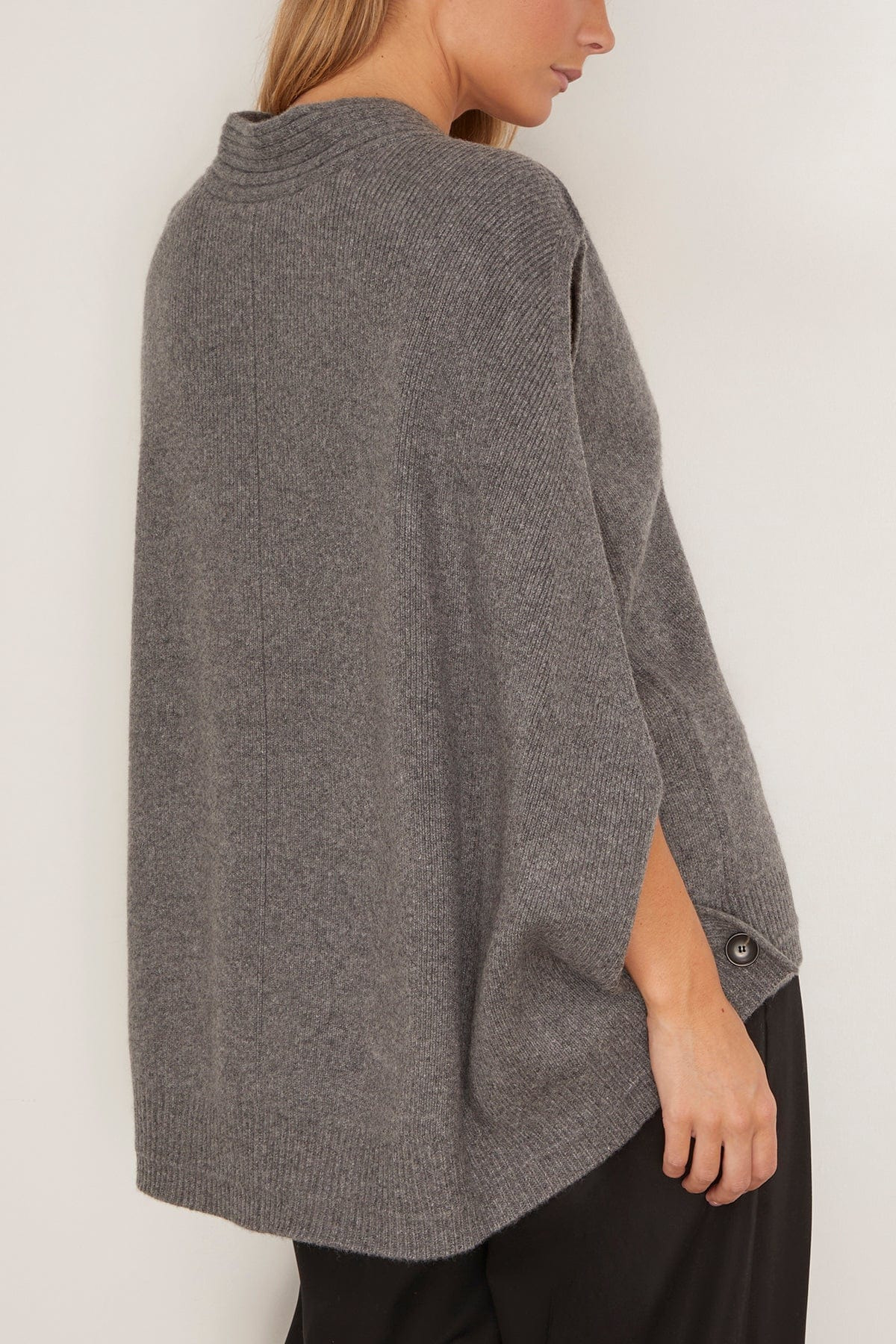 Cocoon Cape in Medium Heather Grey - 4