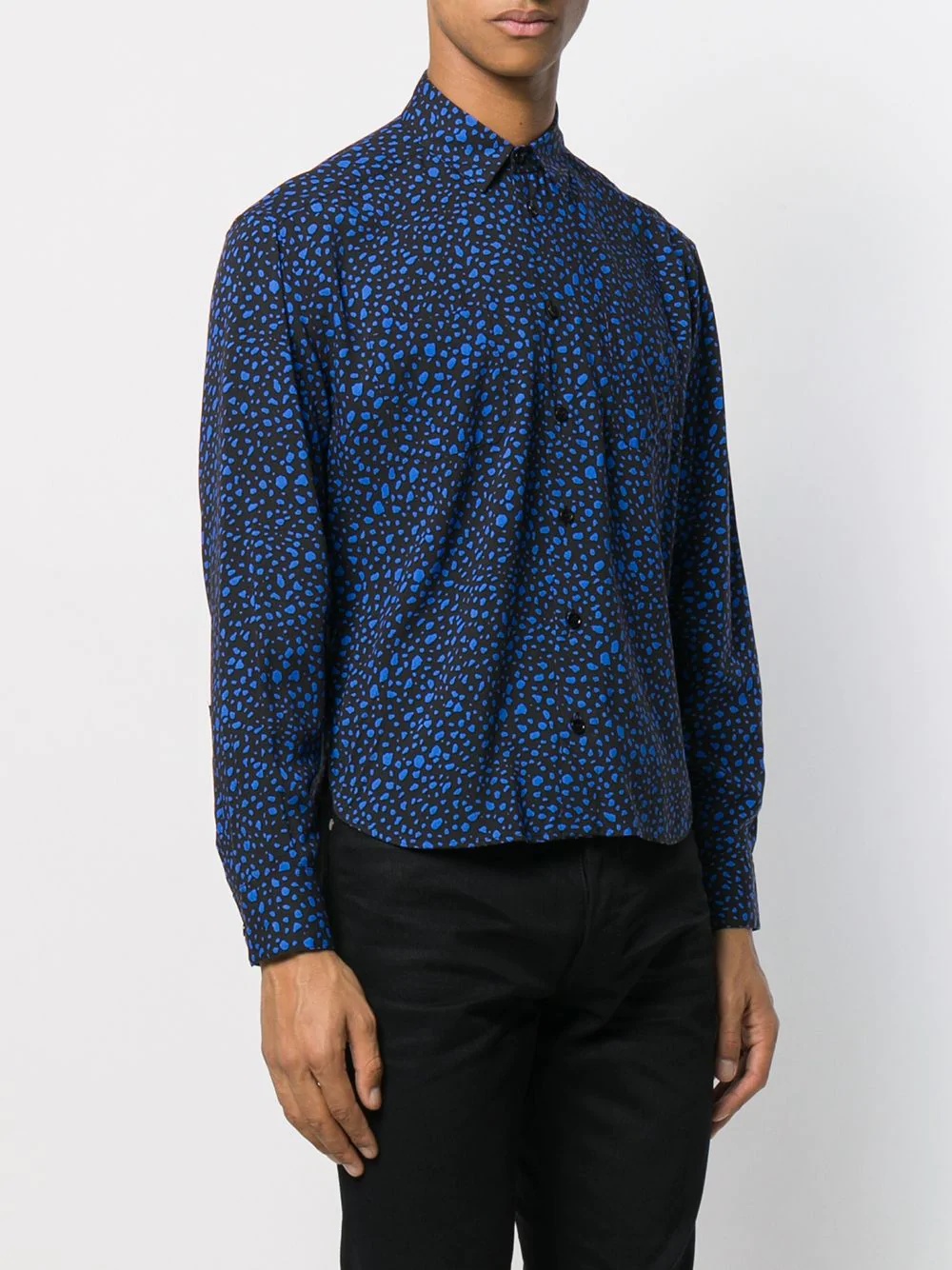 cropped speckle print shirt - 3