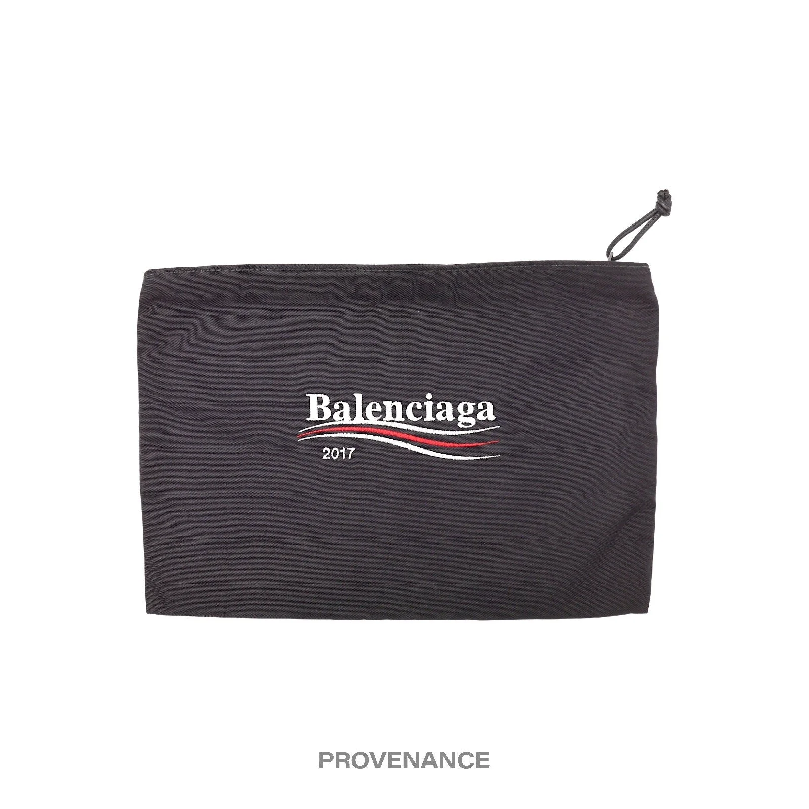 Balenciaga Campaign Logo Zip Clutch Bag - Black - 1