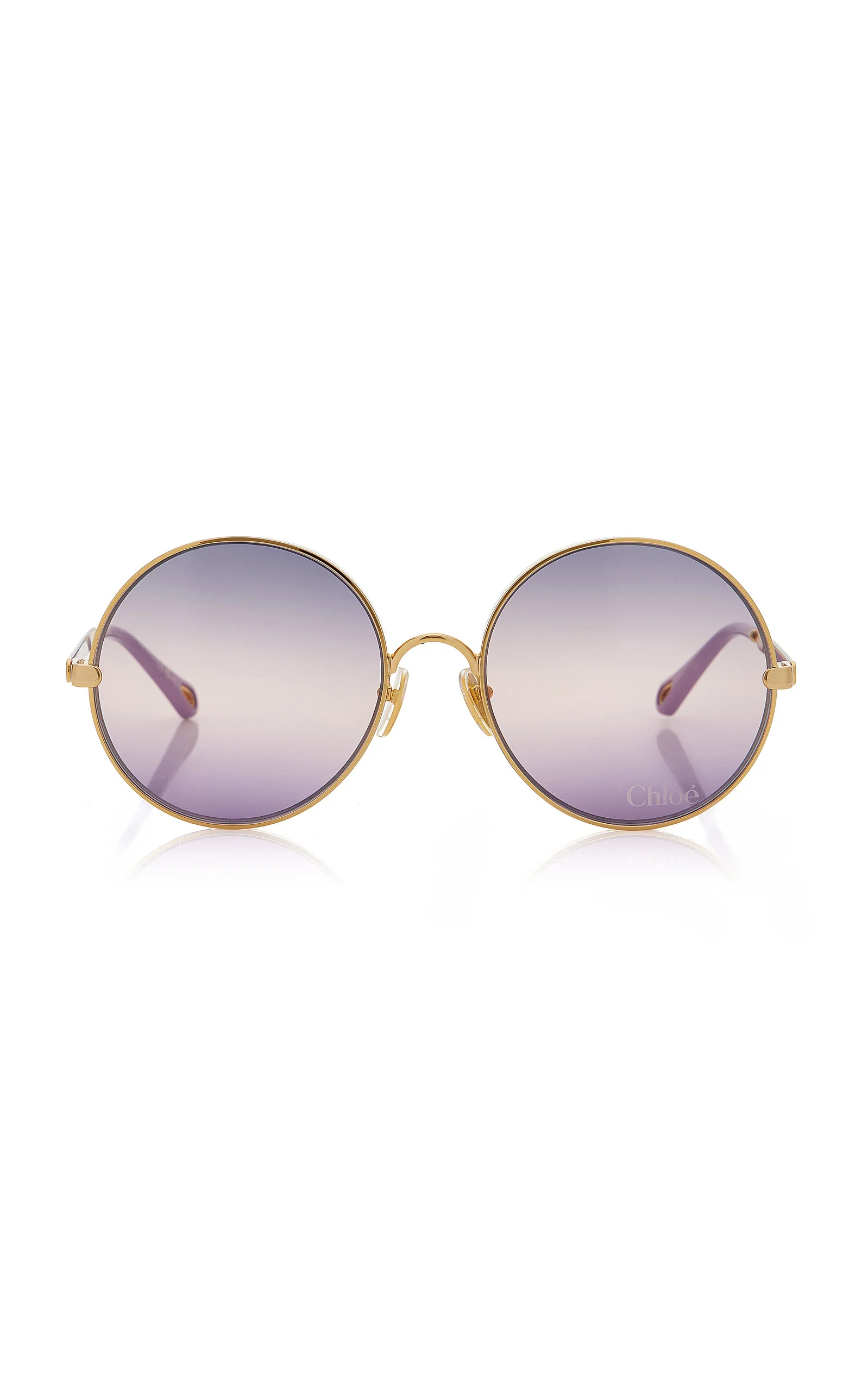 Aly Round-Frame Metal Sunglasses pink - 1