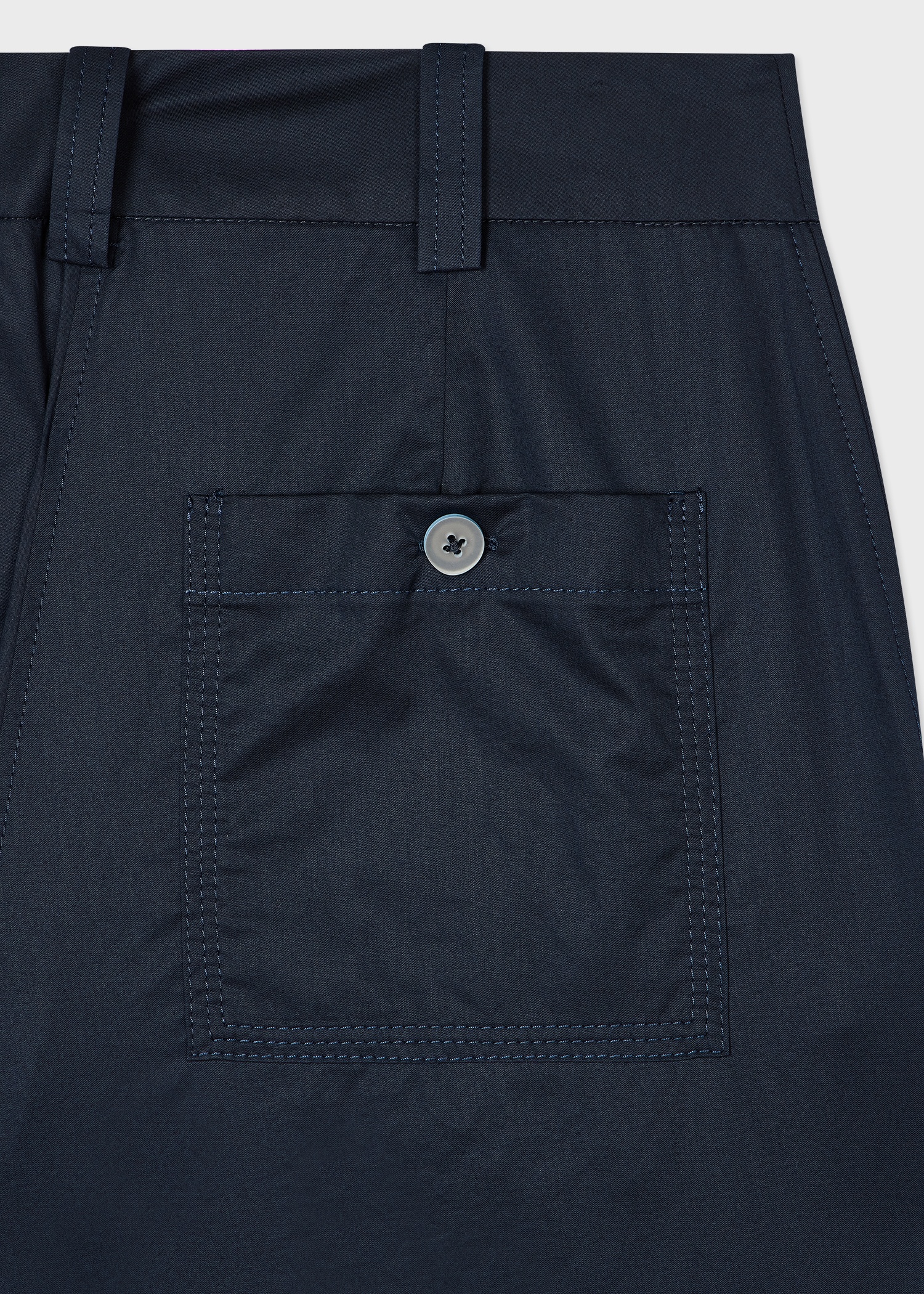 Women's Navy Stretch-Cotton Trousers - 2