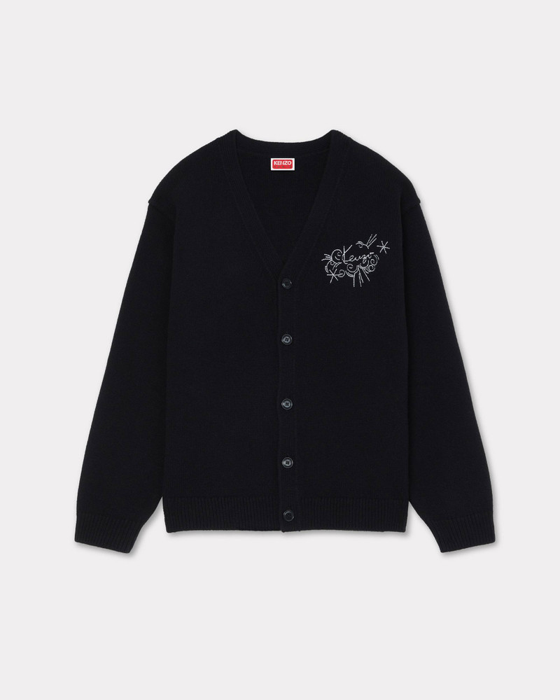 'KENZO Star Tiger' genderless embroidered wool cardigan 1