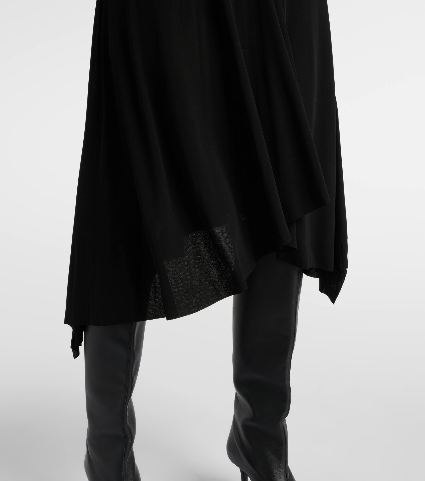 Draped ruched crêpe jersey midi dress - 5