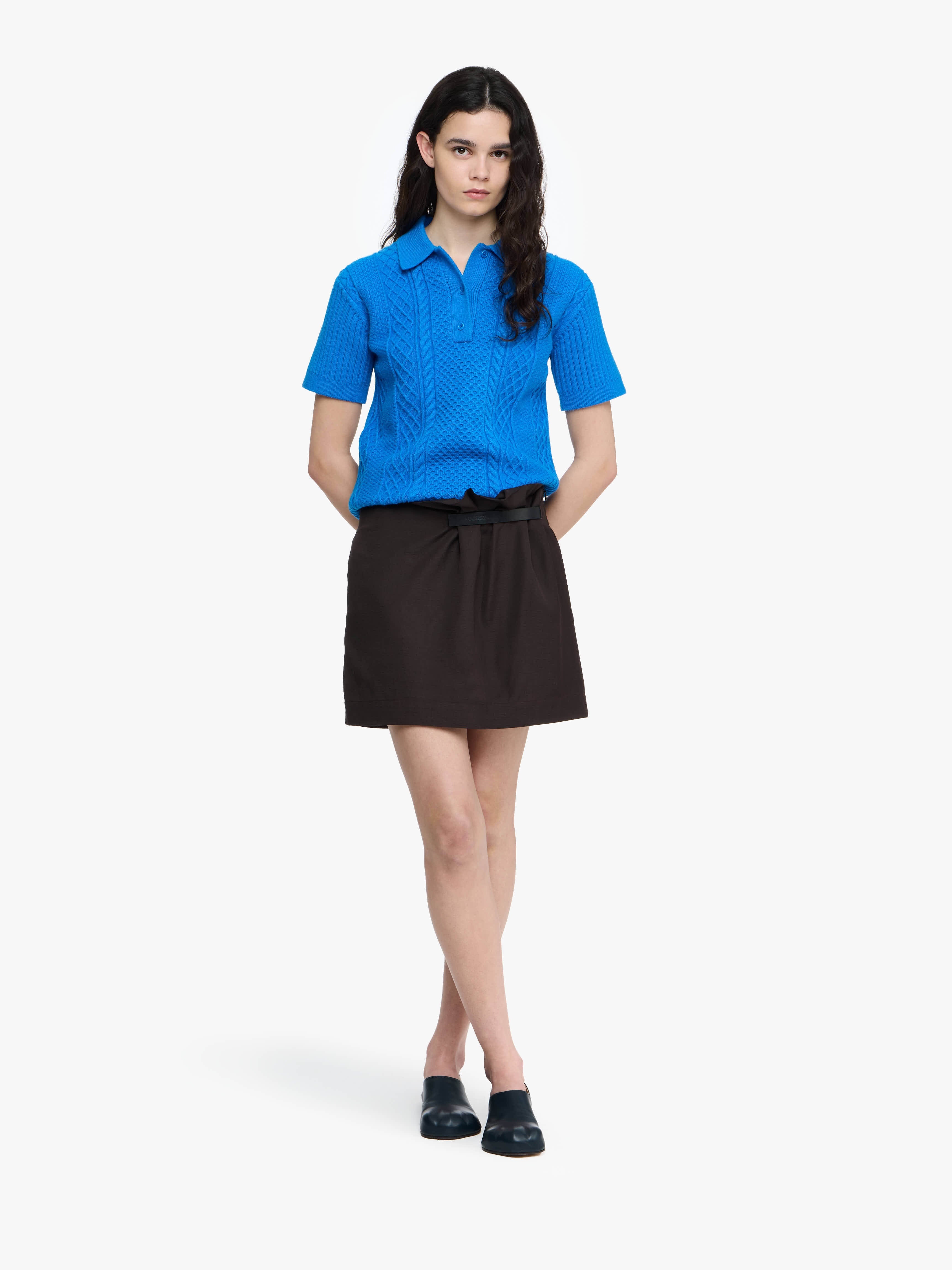 LEATHER TAB MINI SKIRT - 2