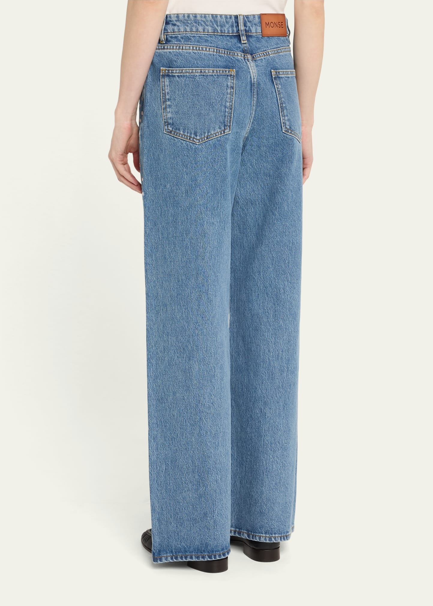 Studded Denim Pants - 3