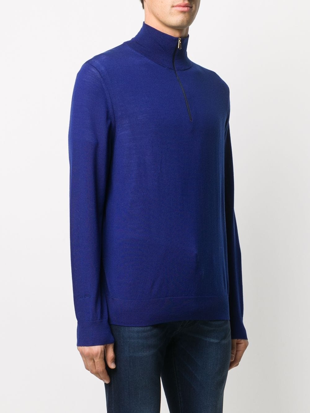 zipped neck jumper  - 3